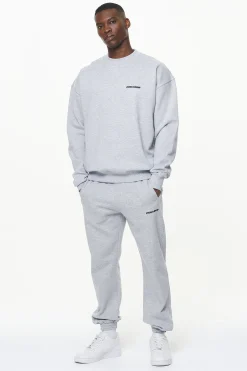 Pegador Sweaters|Logo Oversized Sweater Grey melange