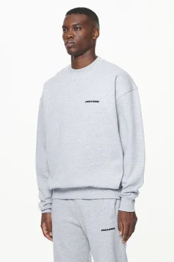 Pegador Sweaters|Logo Oversized Sweater Grey melange