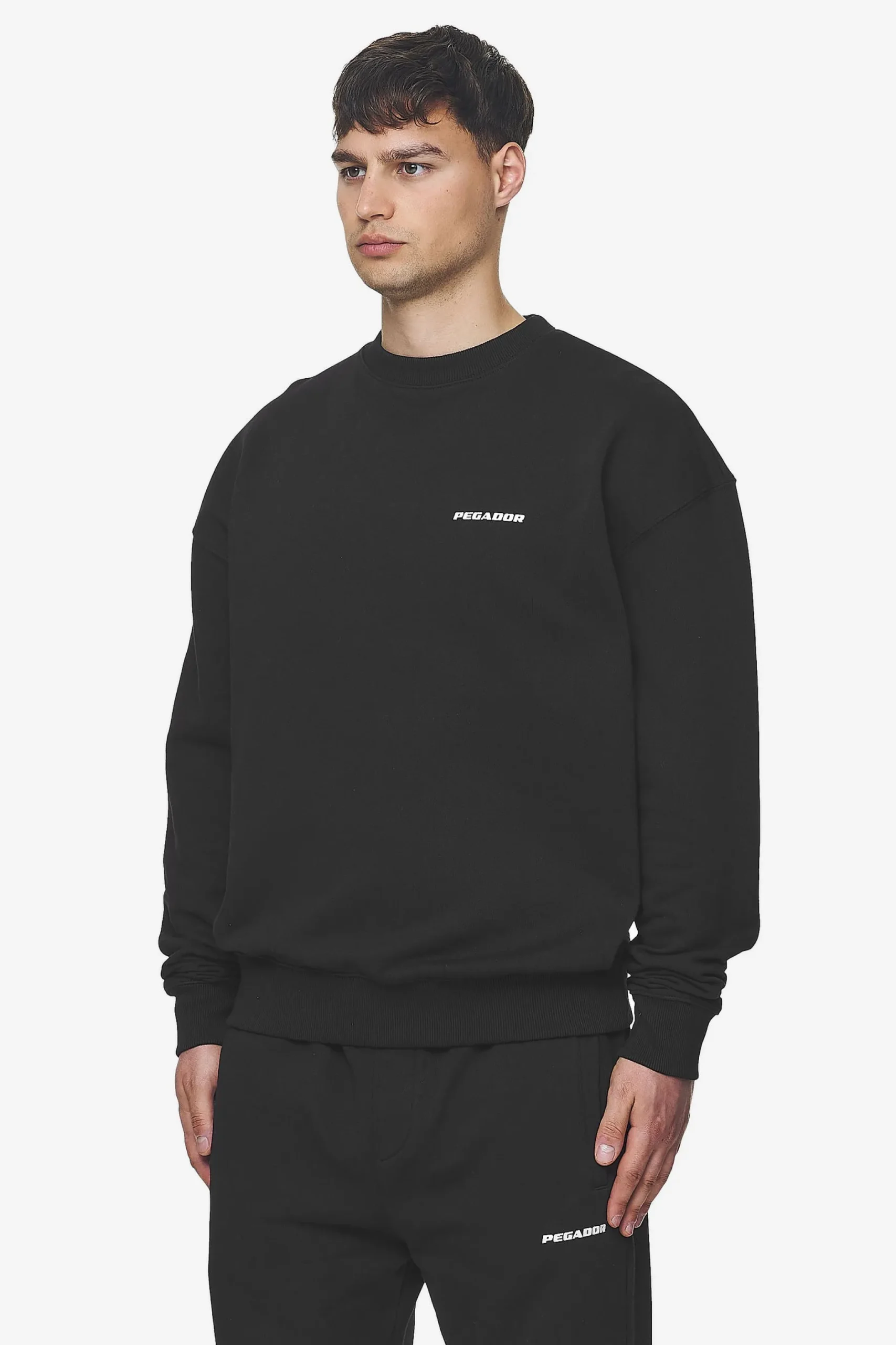 Pegador Sweaters|Logo Oversized Sweater White Gum Washed black