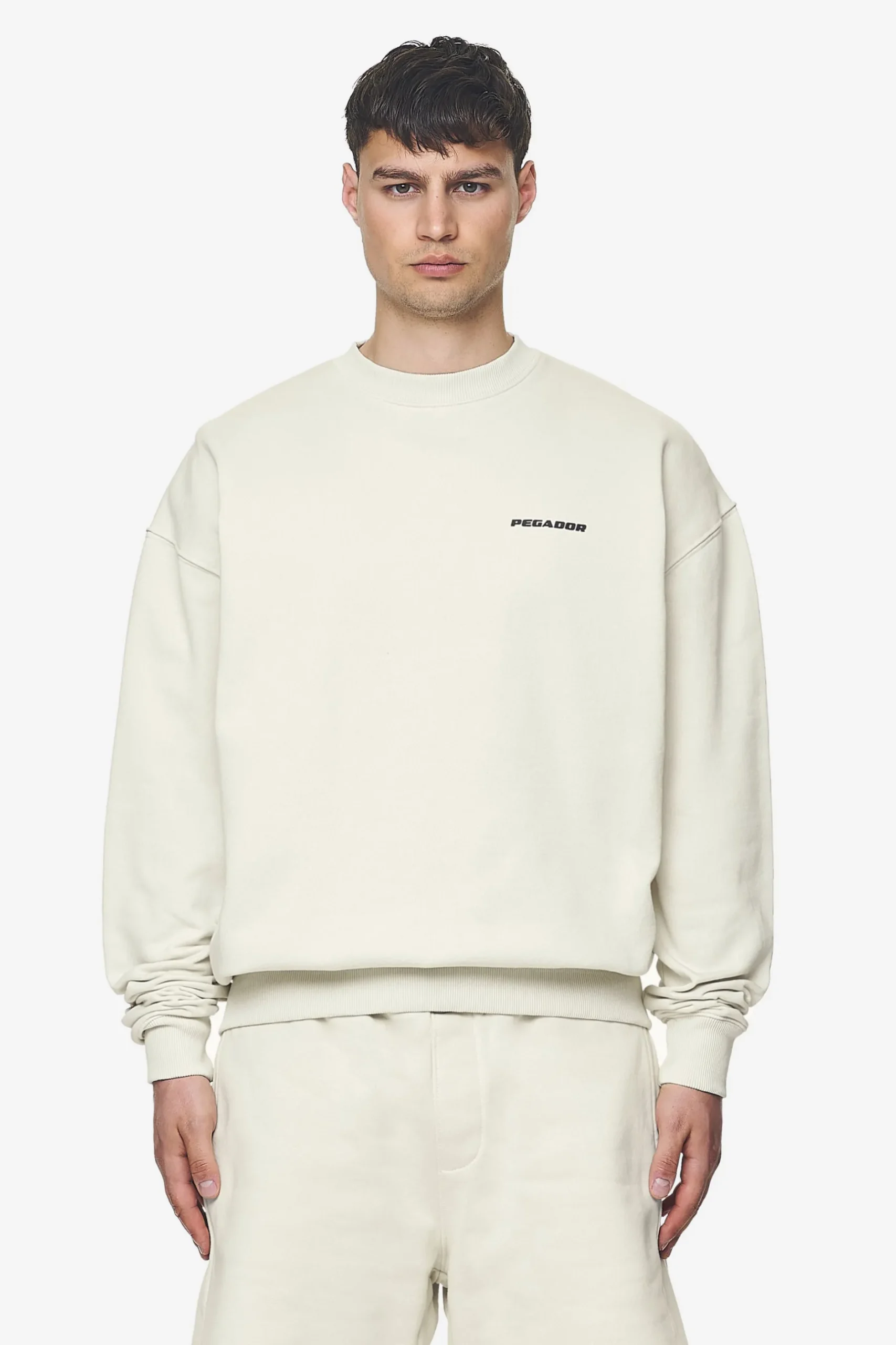 Pegador Sweaters|Logo Oversized Sweater Black Gum Washed salty cream