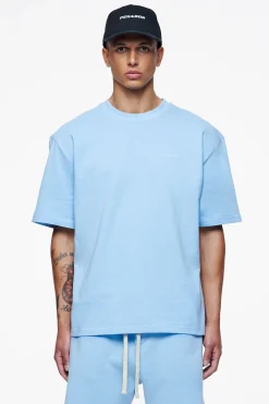 Pegador Tees|Logo Oversized Tee Gum Vintage washed riviera blue