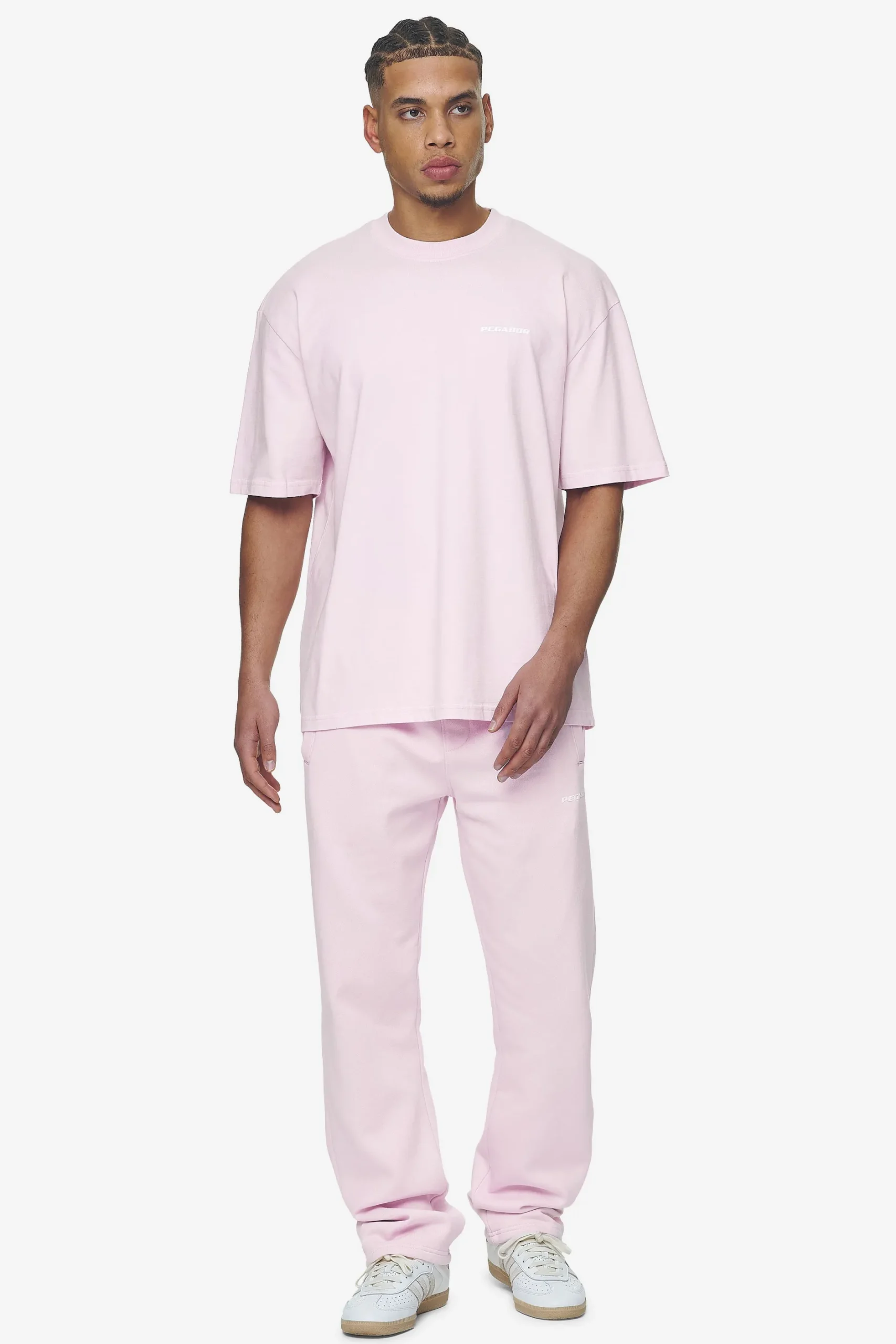 Pegador Tees|Logo Oversized Tee White Gum Washed bubblegum
