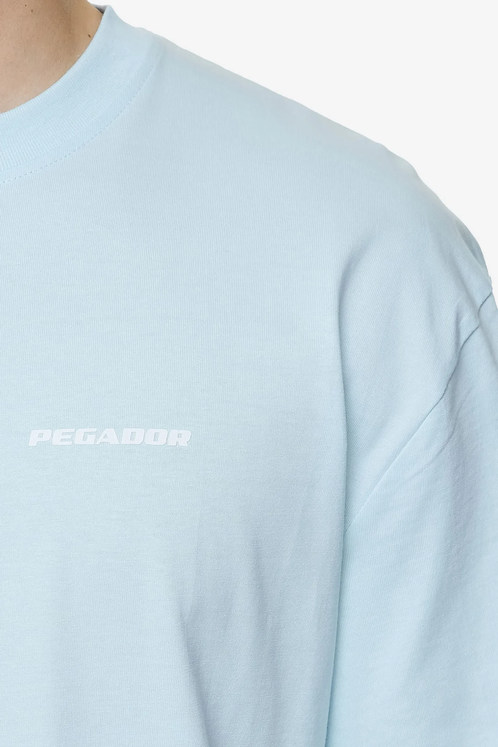 Pegador Tees|Logo Oversized Tee White Gum Washed baby blue
