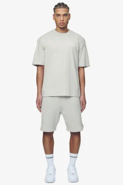 Pegador Tees|Logo Oversized Tee White Gum Washed pearl grey