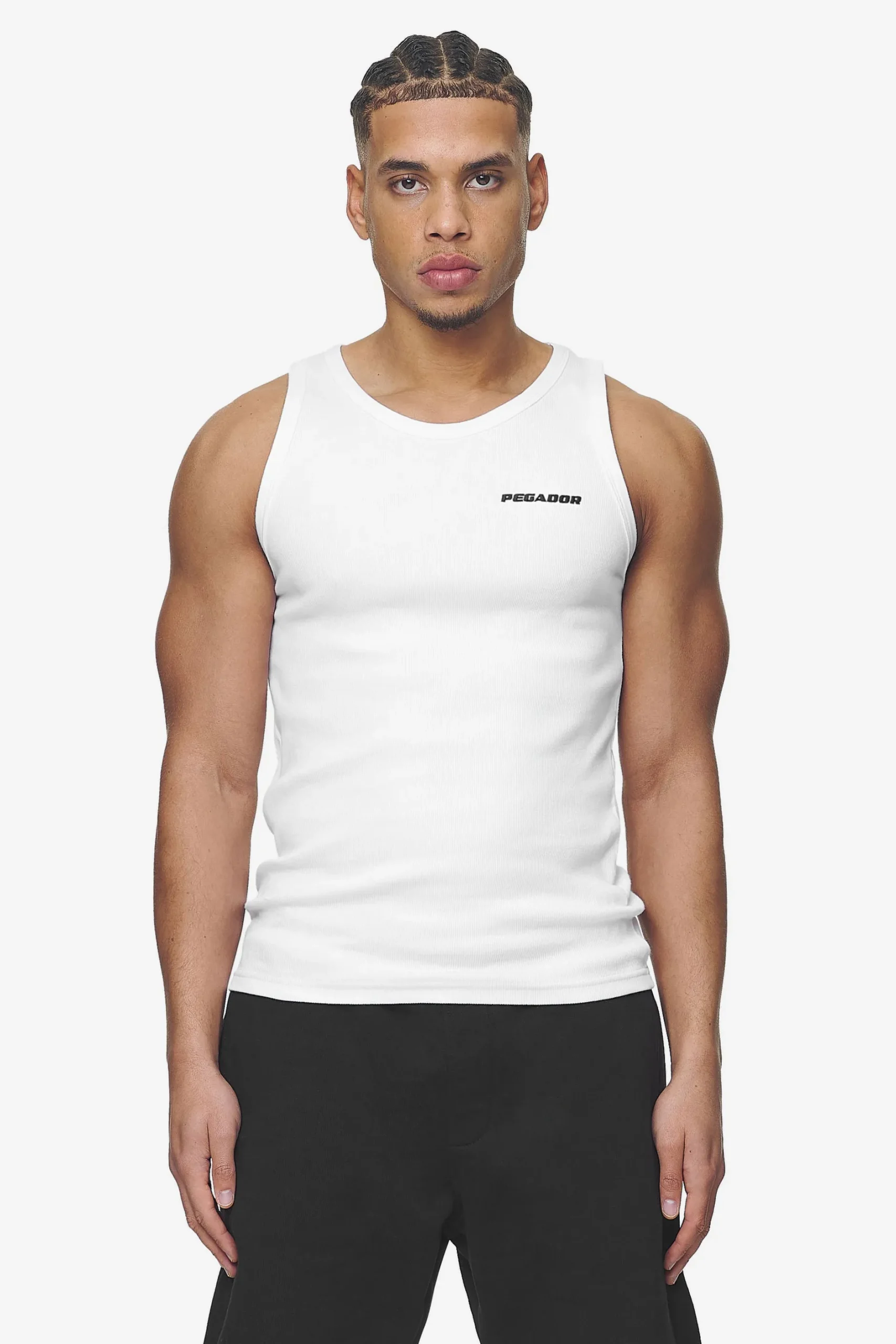 Pegador Tees|Logo Rib Undershirt White