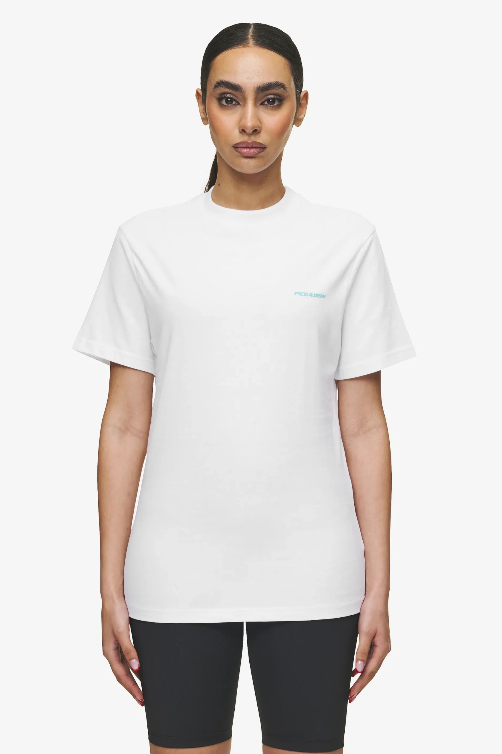 Pegador Tees|Logo Slim Tee White Sky Blue