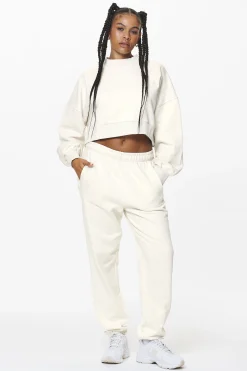 Pegador Sweaters|Londa Cropped Oversized Sweater Washed Salty Cream Gum