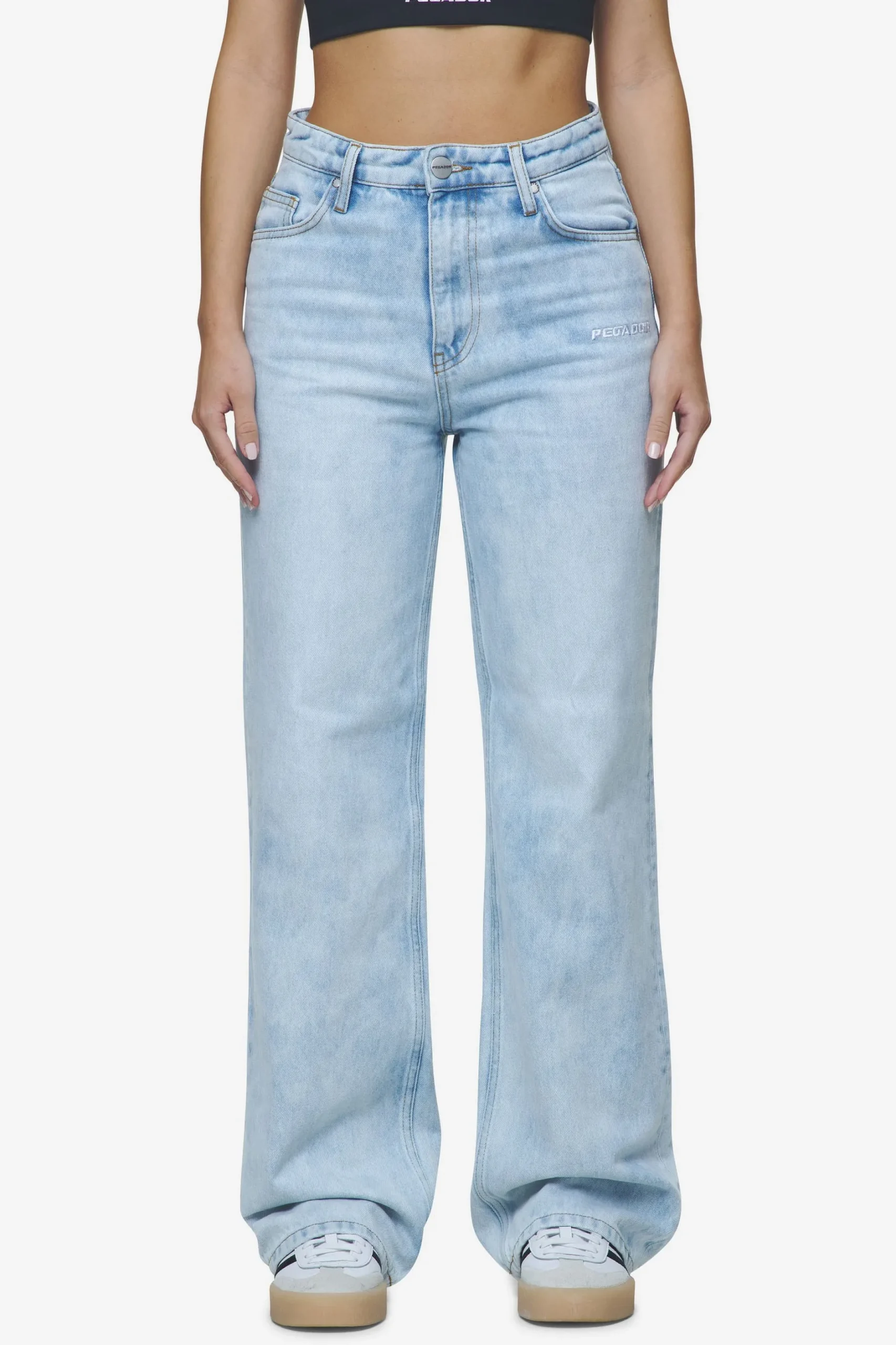 Pegador Jeans|Lora Wide Leg Jeans Washed Light Blue