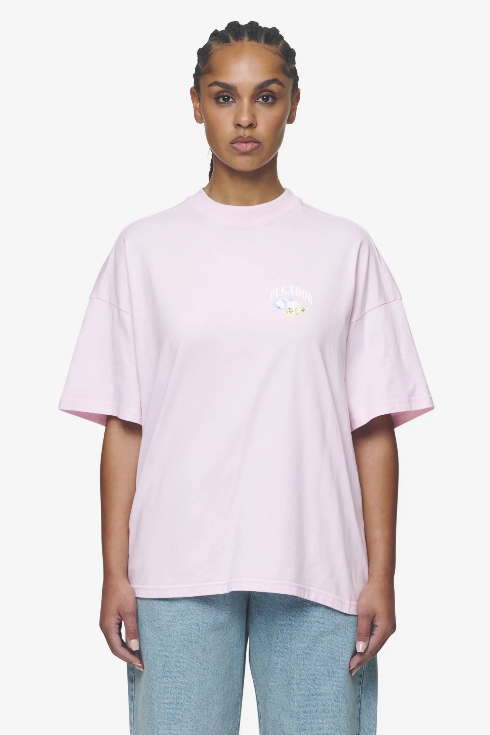 Pegador Tees|Lucia Heavy Oversized Tee Washed Bubblegum