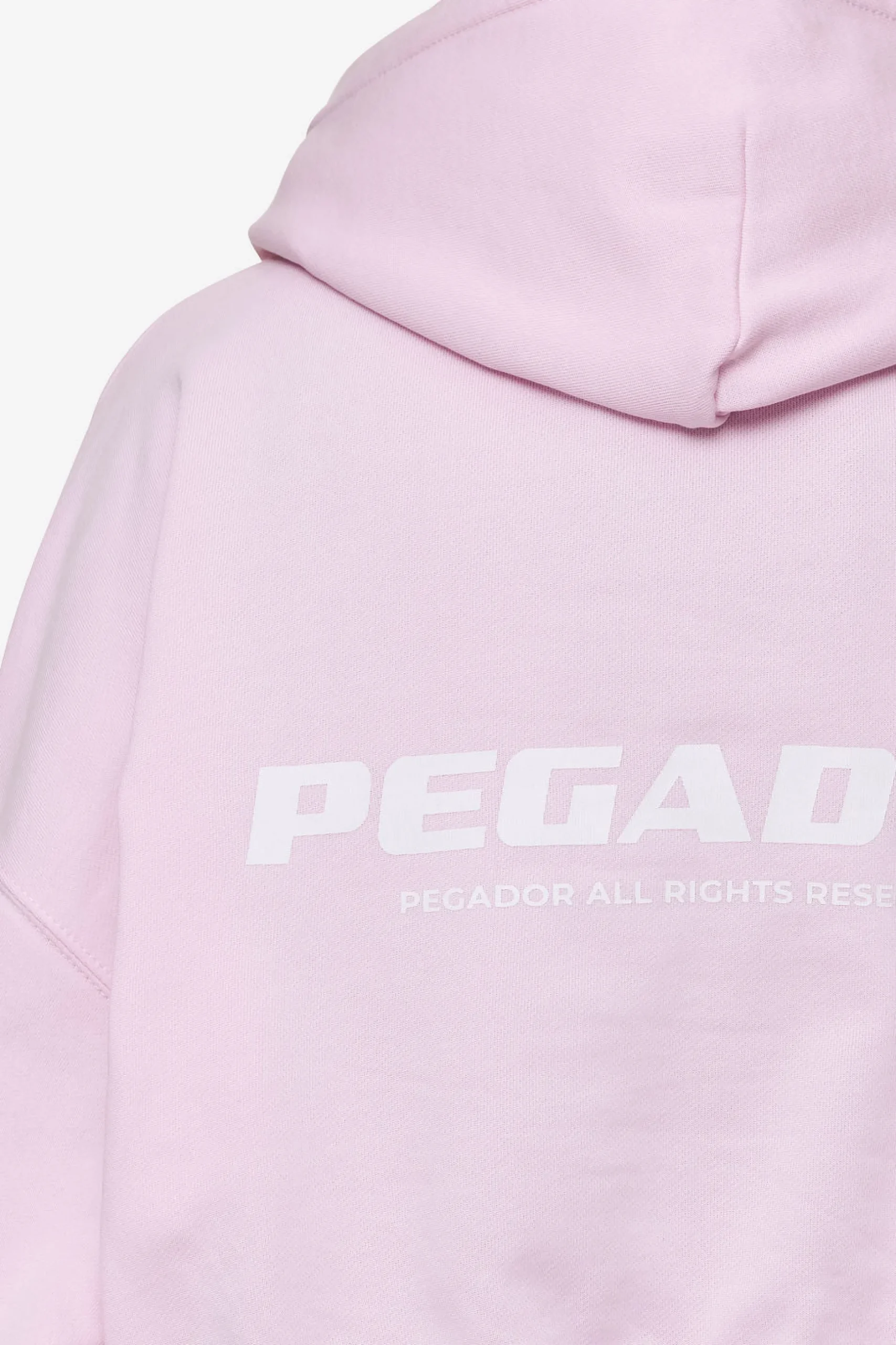 Pegador Hoodies|Luna Logo Oversized Cropped Hoodie Washed Bubblegum White