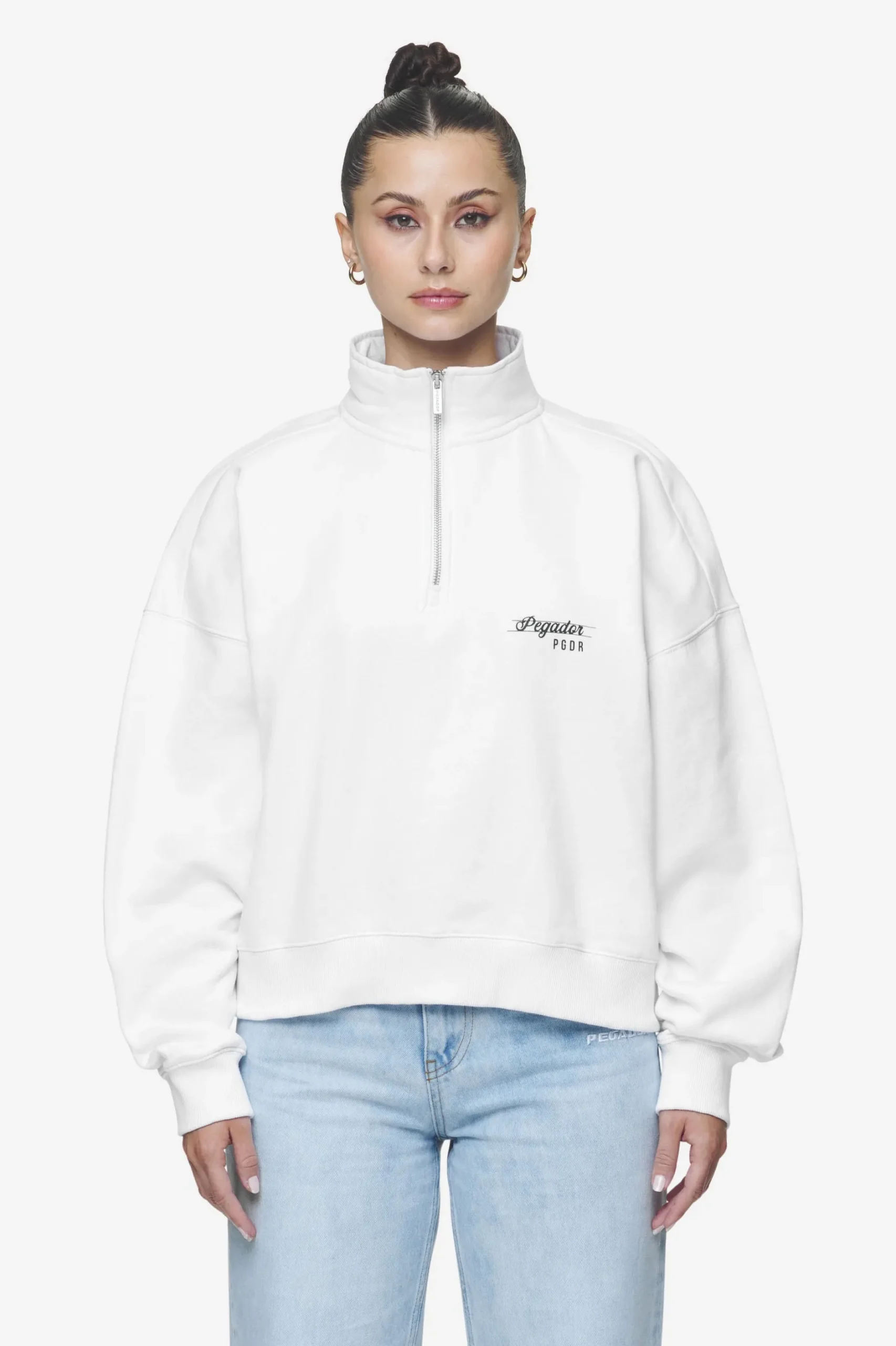 Pegador Sweaters|Luz Oversized Halfzip Sweater White
