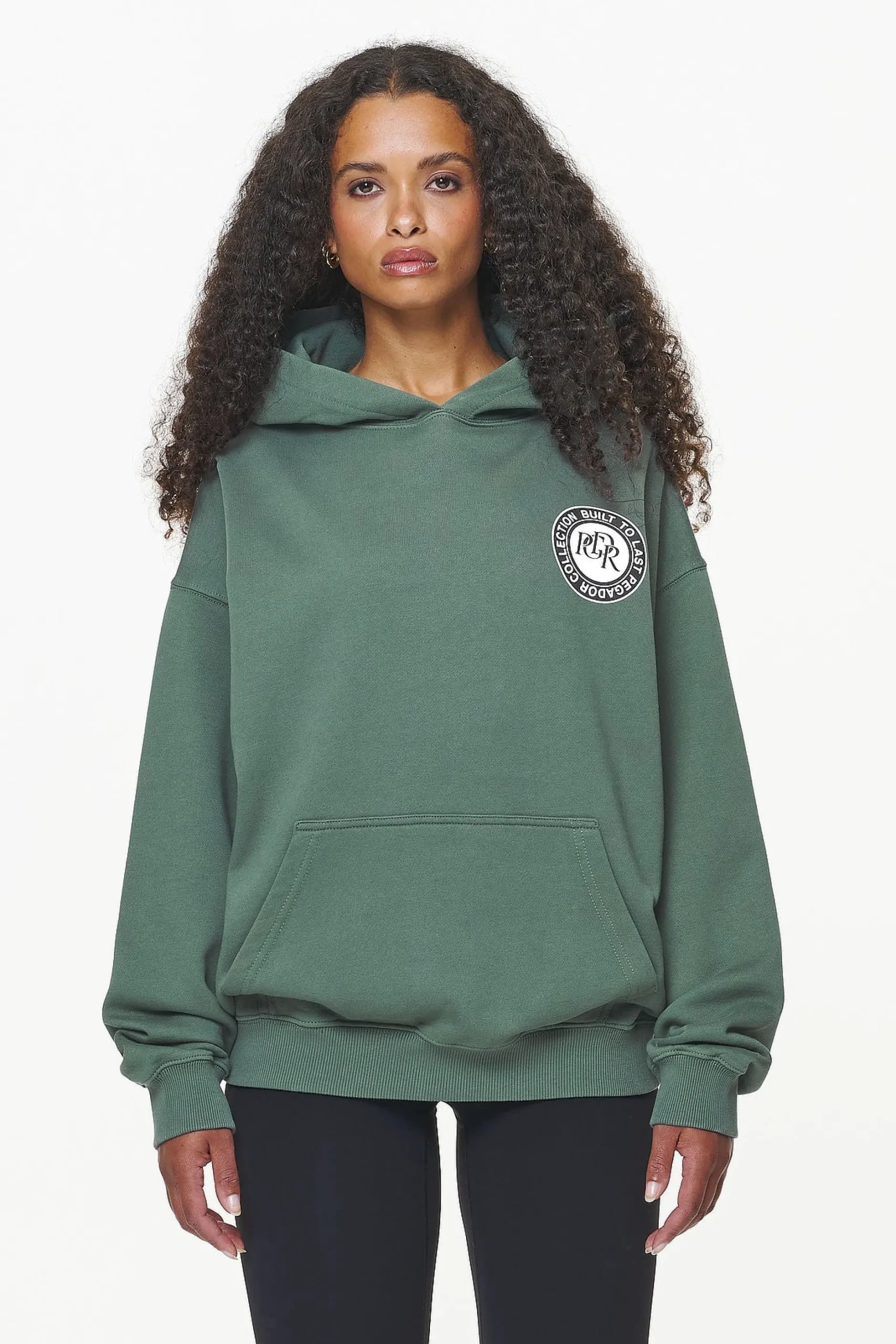 Pegador Hoodies|Lydney Oversized Hoodie Vintage Washed Garden Green