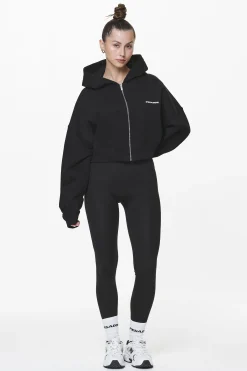 Pegador Hoodies|Zip Hoodies|Marla Cropped Zip Hoodie Black Gum