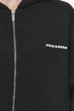 Pegador Hoodies|Zip Hoodies|Marla Cropped Zip Hoodie Black Gum