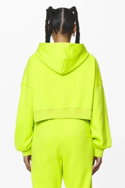 Pegador Hoodies|Zip Hoodies|Marla Cropped Zip Hoodie Washed Lime Yellow Gum