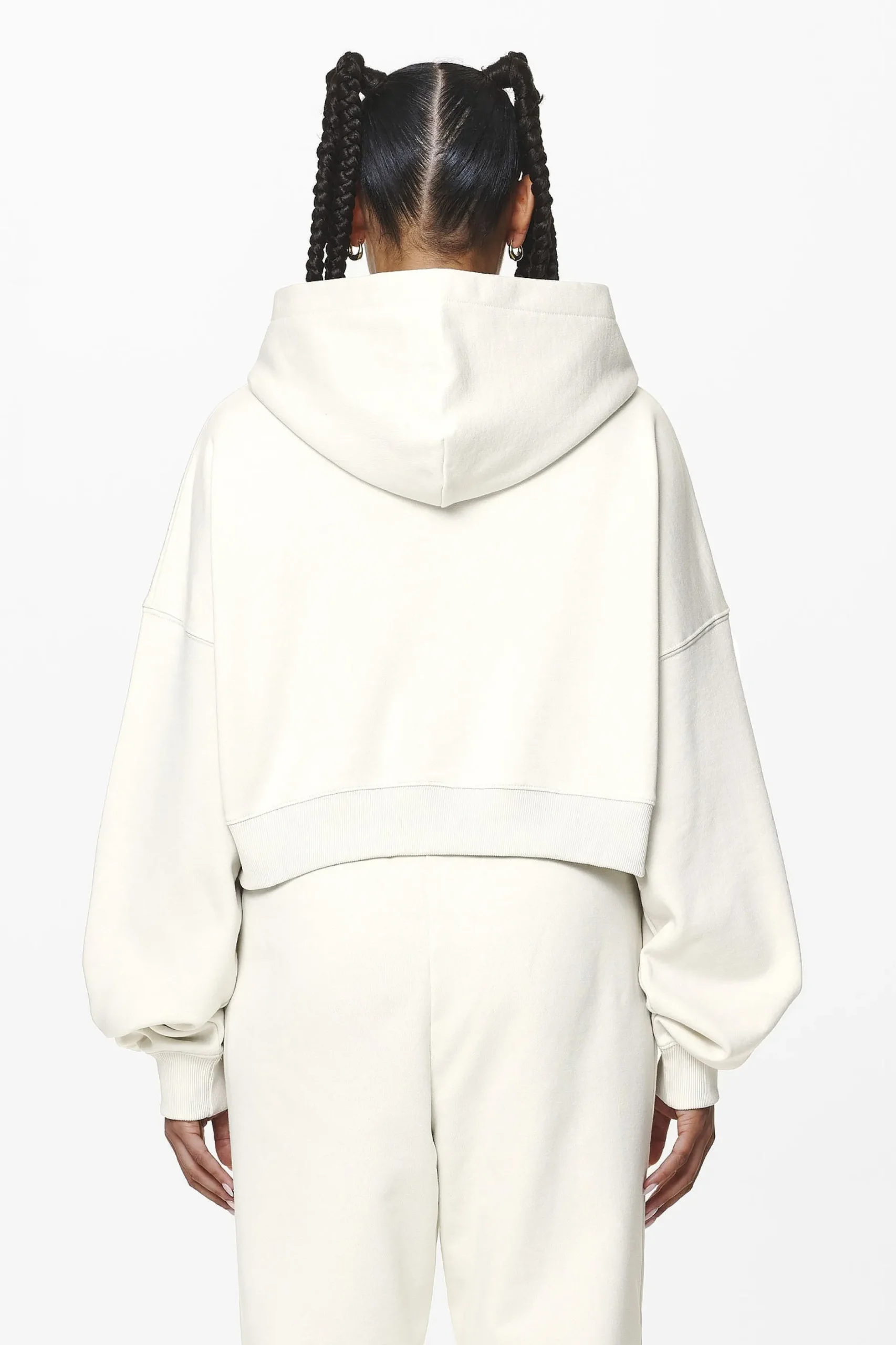 Pegador Hoodies|Zip Hoodies|Marla Cropped Zip Hoodie Washed Salty Cream Gum