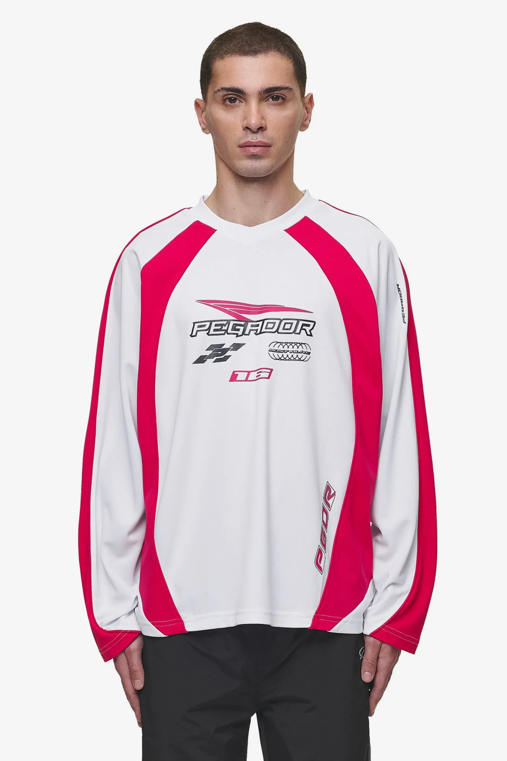 Pegador Longsleeves|Mosco Longsleeve Jersey White Virtual Pink