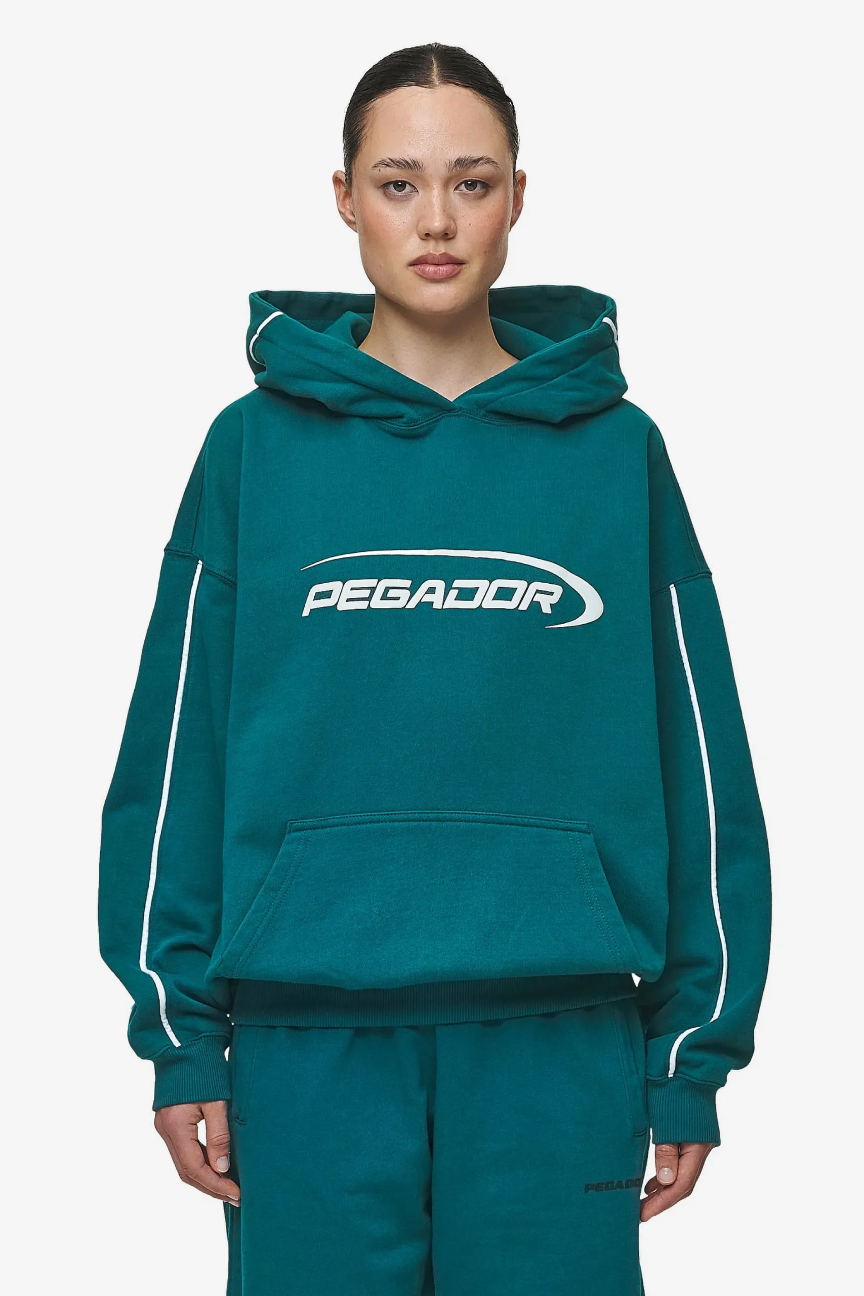 Pegador Hoodies|Naomi Oversized Hoodie Washed Urban Turquoise