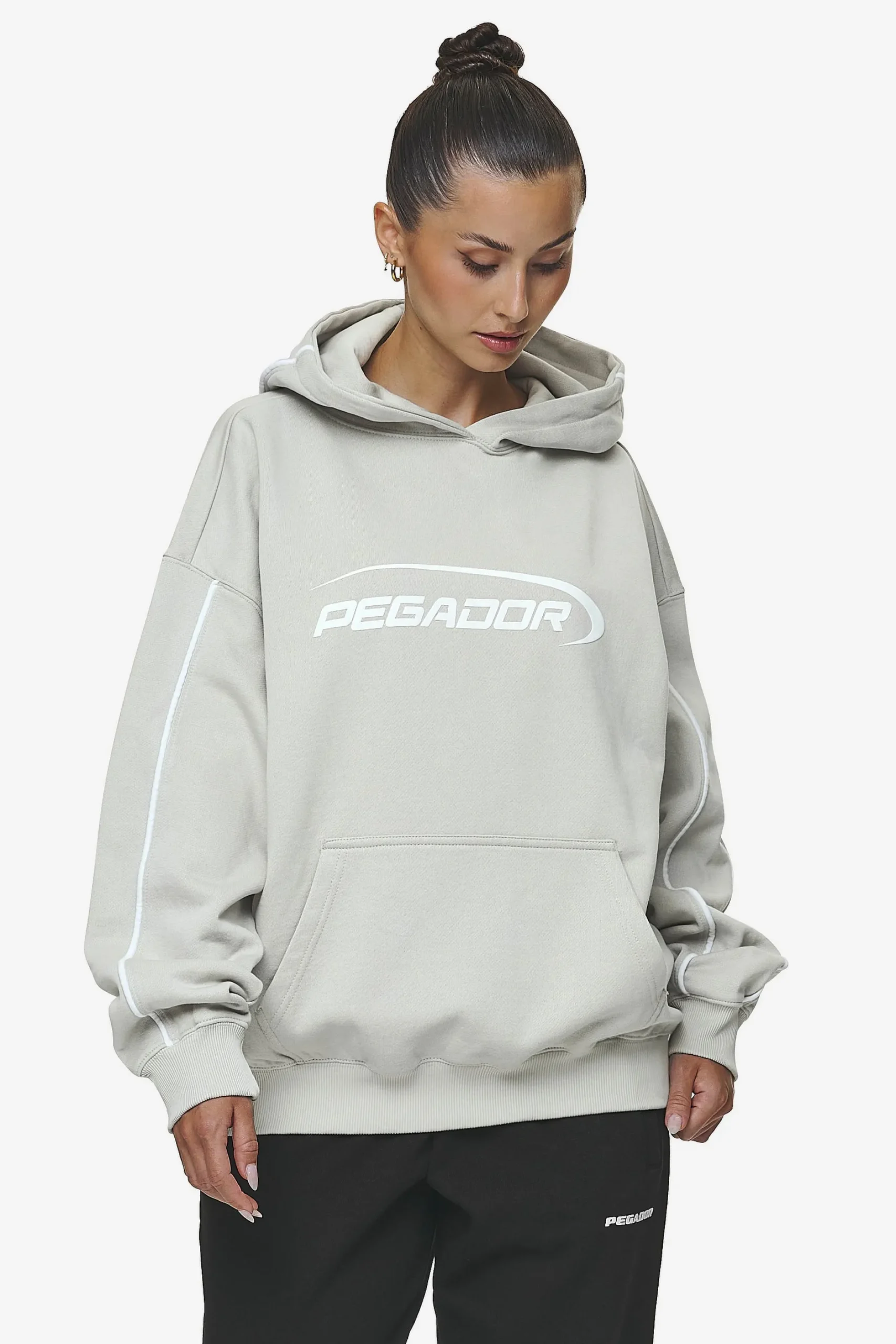 Pegador Hoodies|Naomi Oversized Hoodie Washed Moon Grey