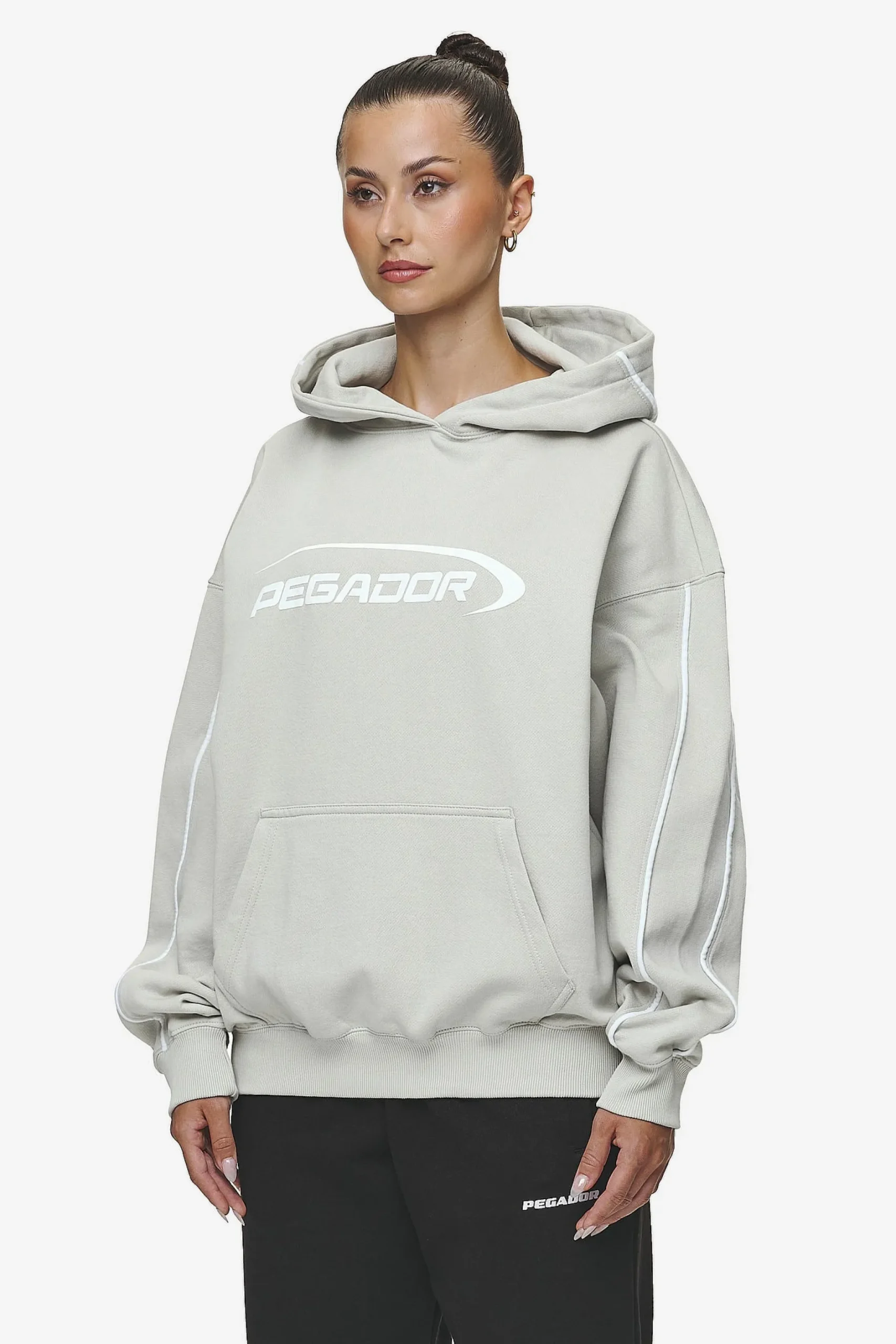 Pegador Hoodies|Naomi Oversized Hoodie Washed Moon Grey