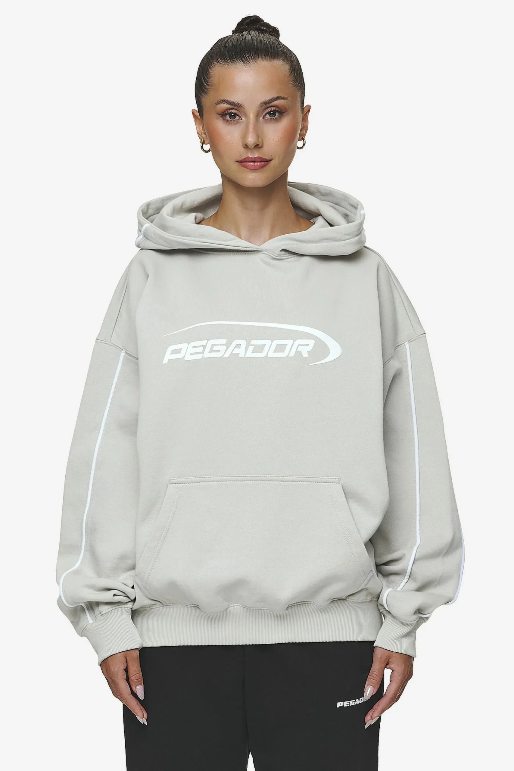 Pegador Hoodies|Naomi Oversized Hoodie Washed Moon Grey
