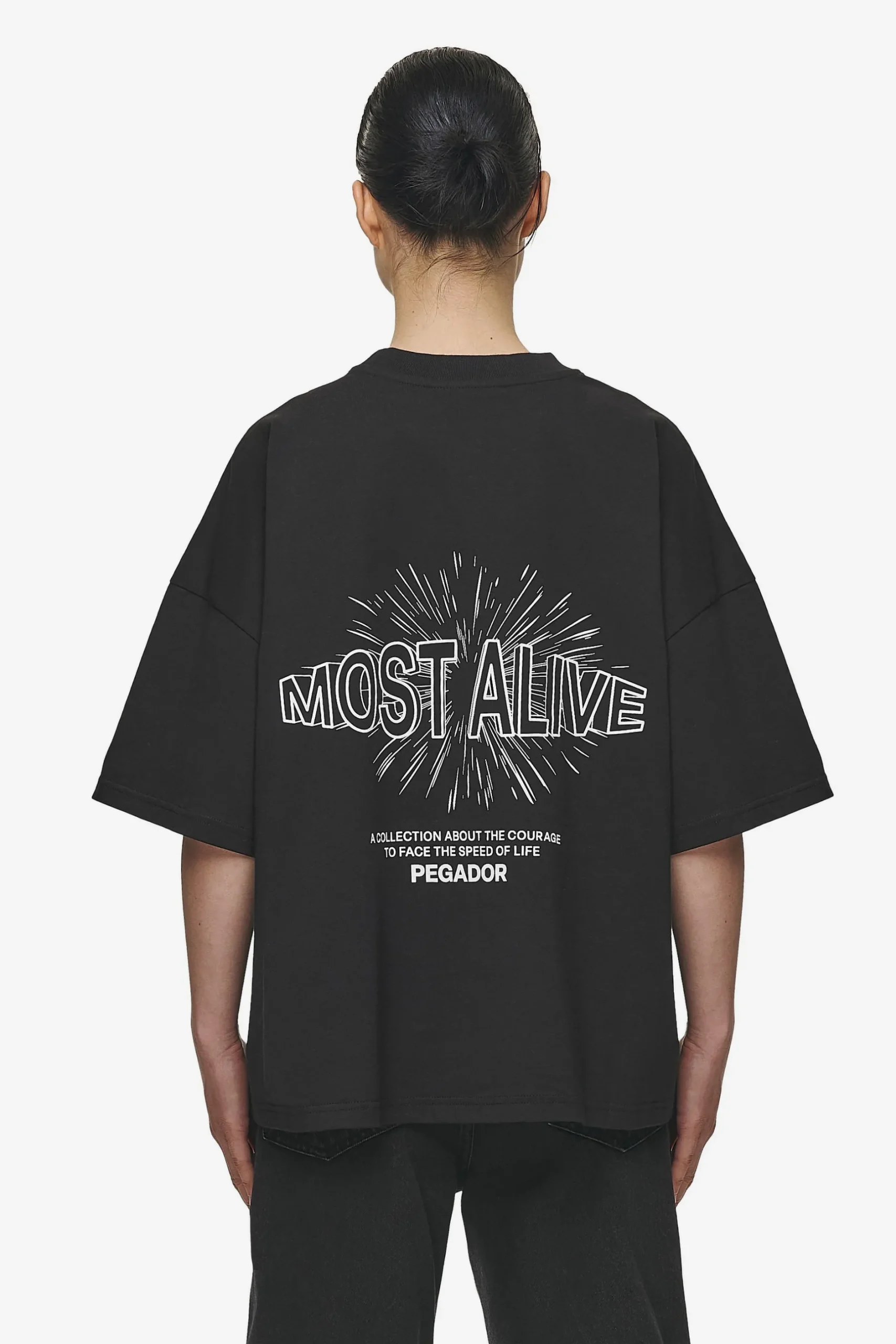 Pegador Tees|Nisa Heavy Oversized Tee Washed Black