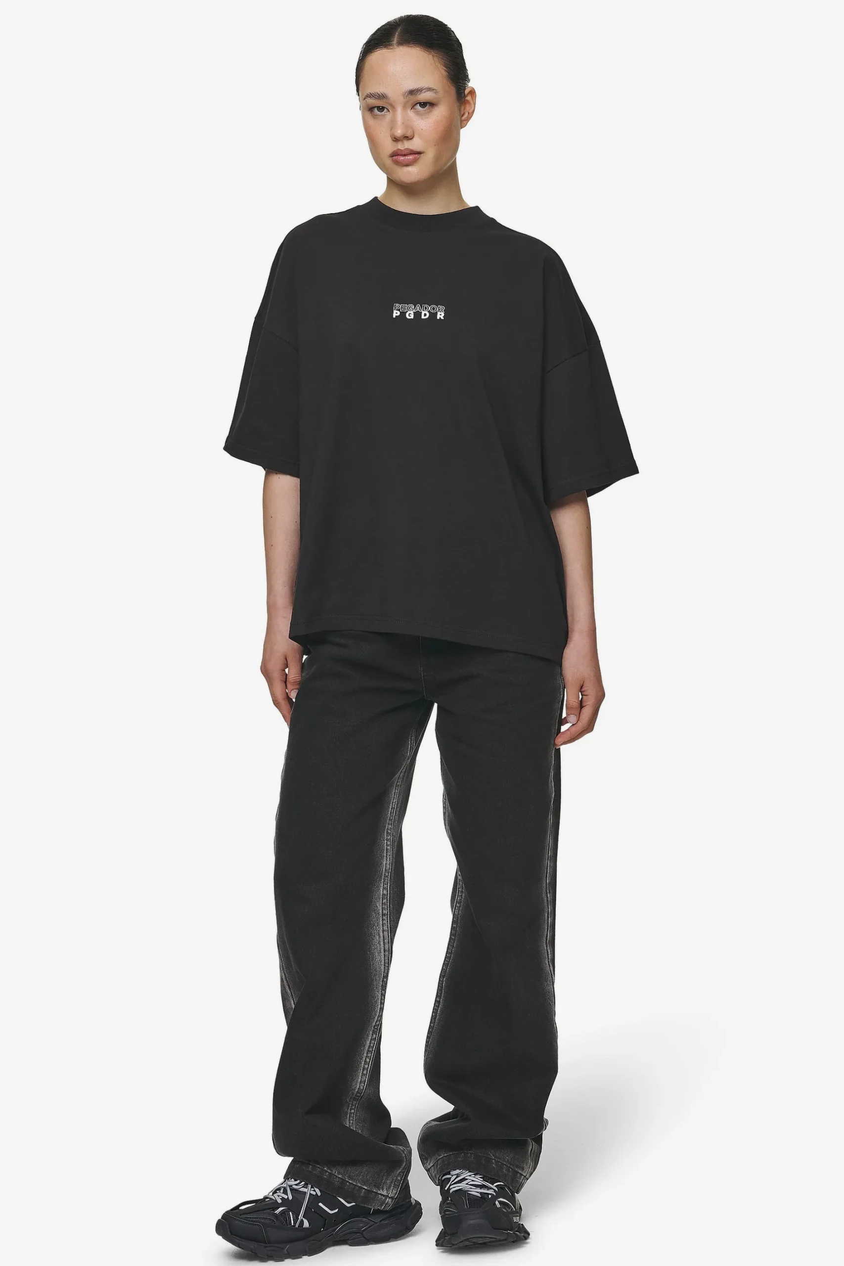 Pegador Tees|Nisa Heavy Oversized Tee Washed Black
