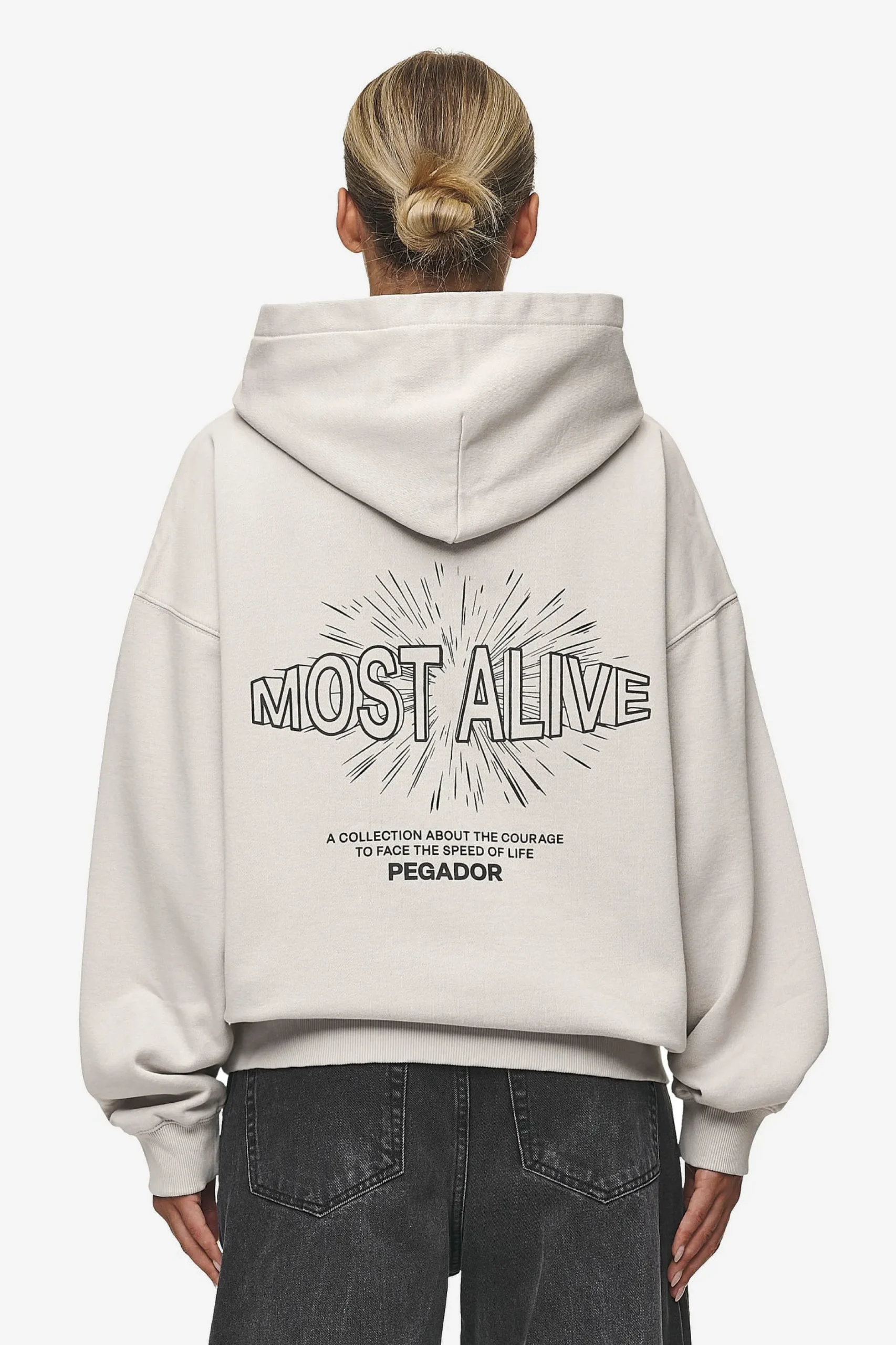 Pegador Hoodies|Nisa Oversized Hoodie Washed Moon Grey
