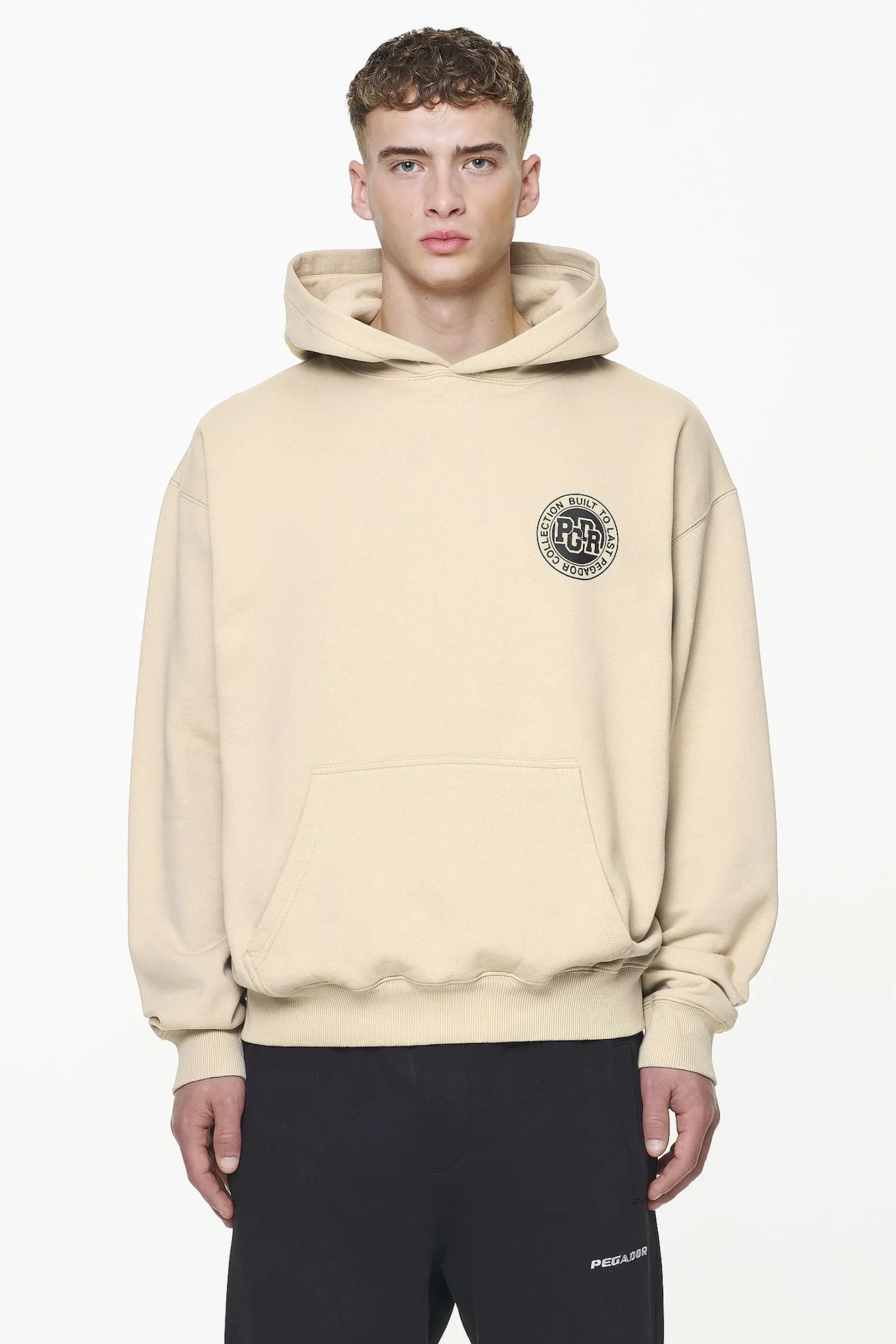 Pegador Hoodies|Orsett Oversized Hoodie Vintage Washed Kingdom Beige