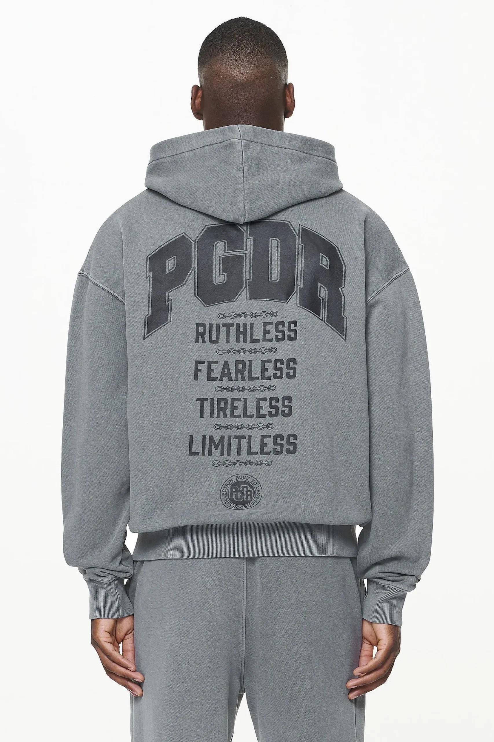 Pegador Hoodies|Zip Hoodies|Orsett Oversized Sweat Jacket Vintage Grey