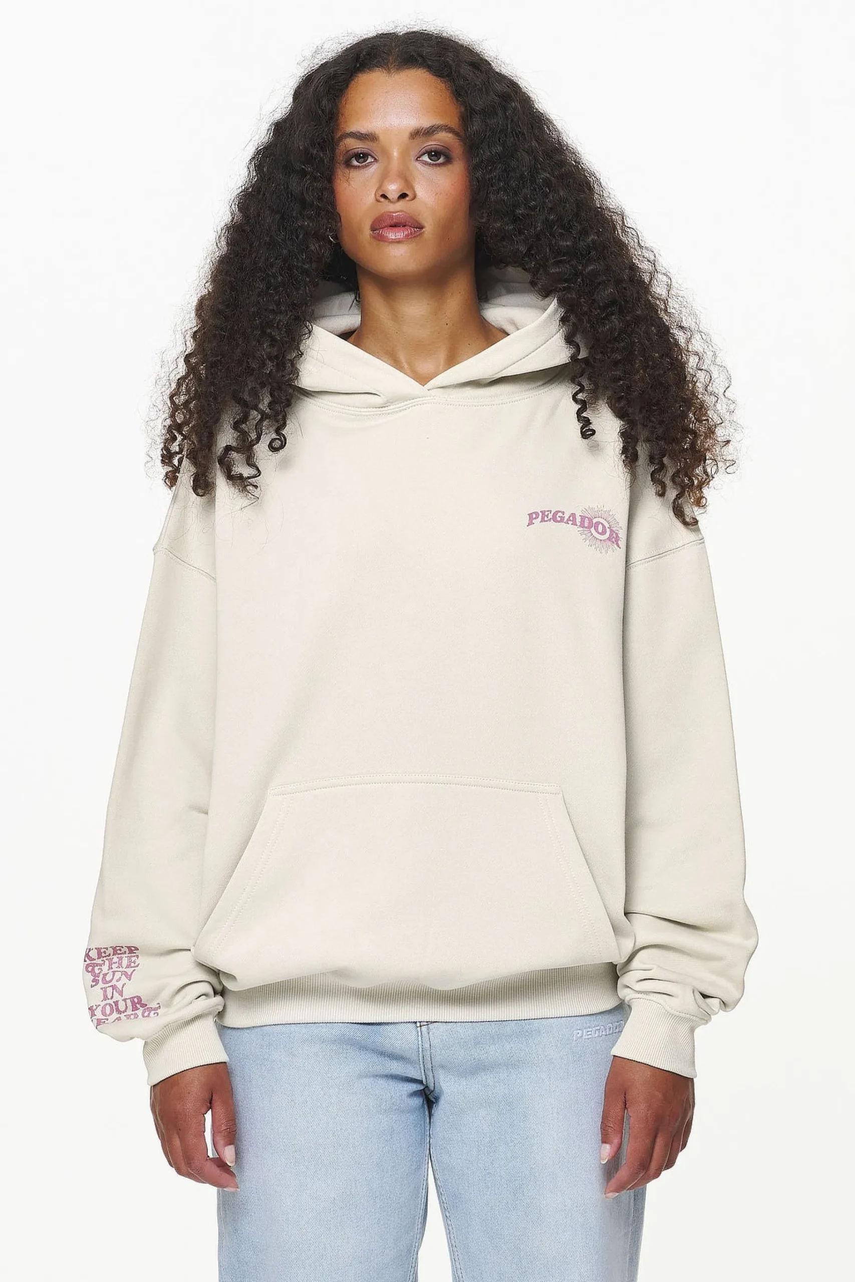 Pegador Hoodies|Pall Oversized Hoodie Vintage Washed Bone White