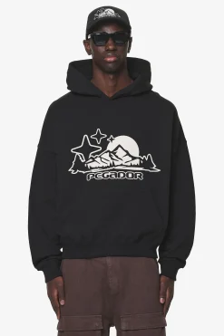 Pegador Hoodies|Pansy Boxy Hoodie Black