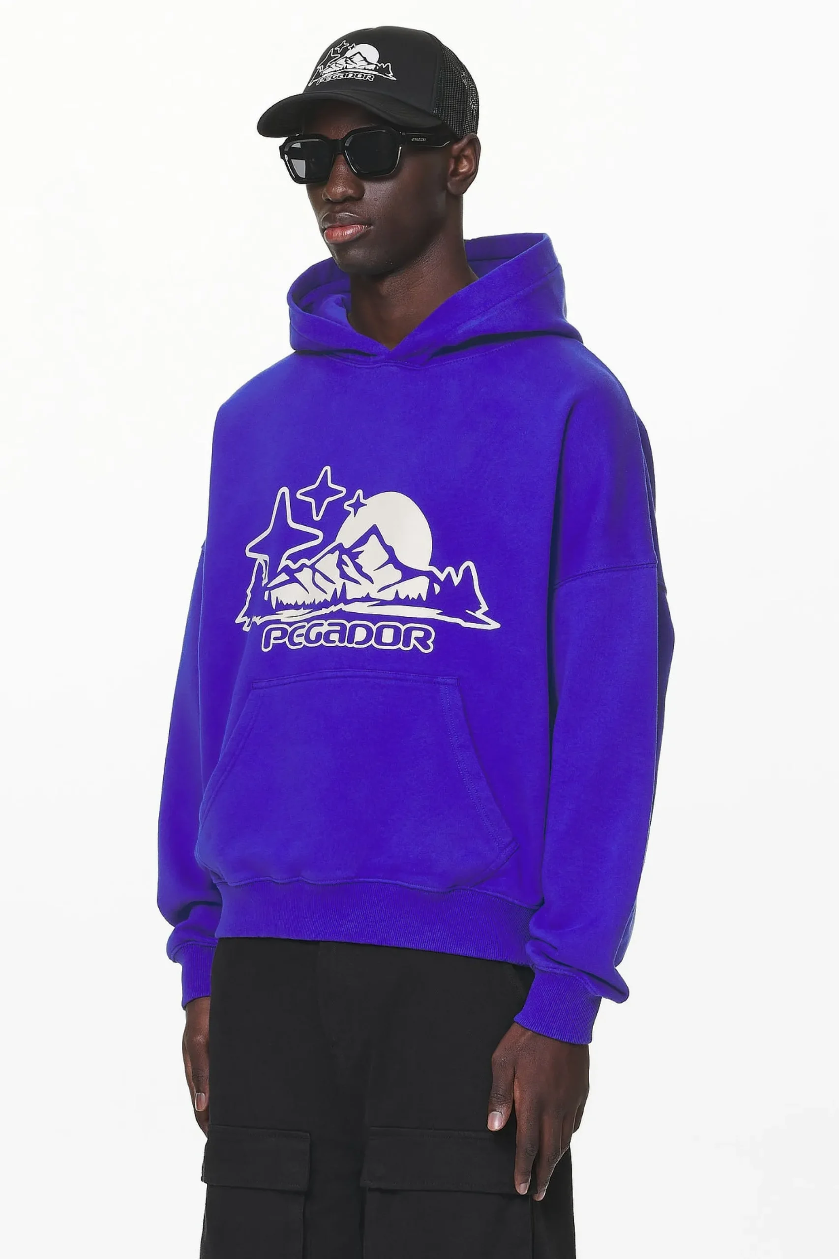 Pegador Hoodies|Pansy Boxy Hoodie Washed Endless Blue