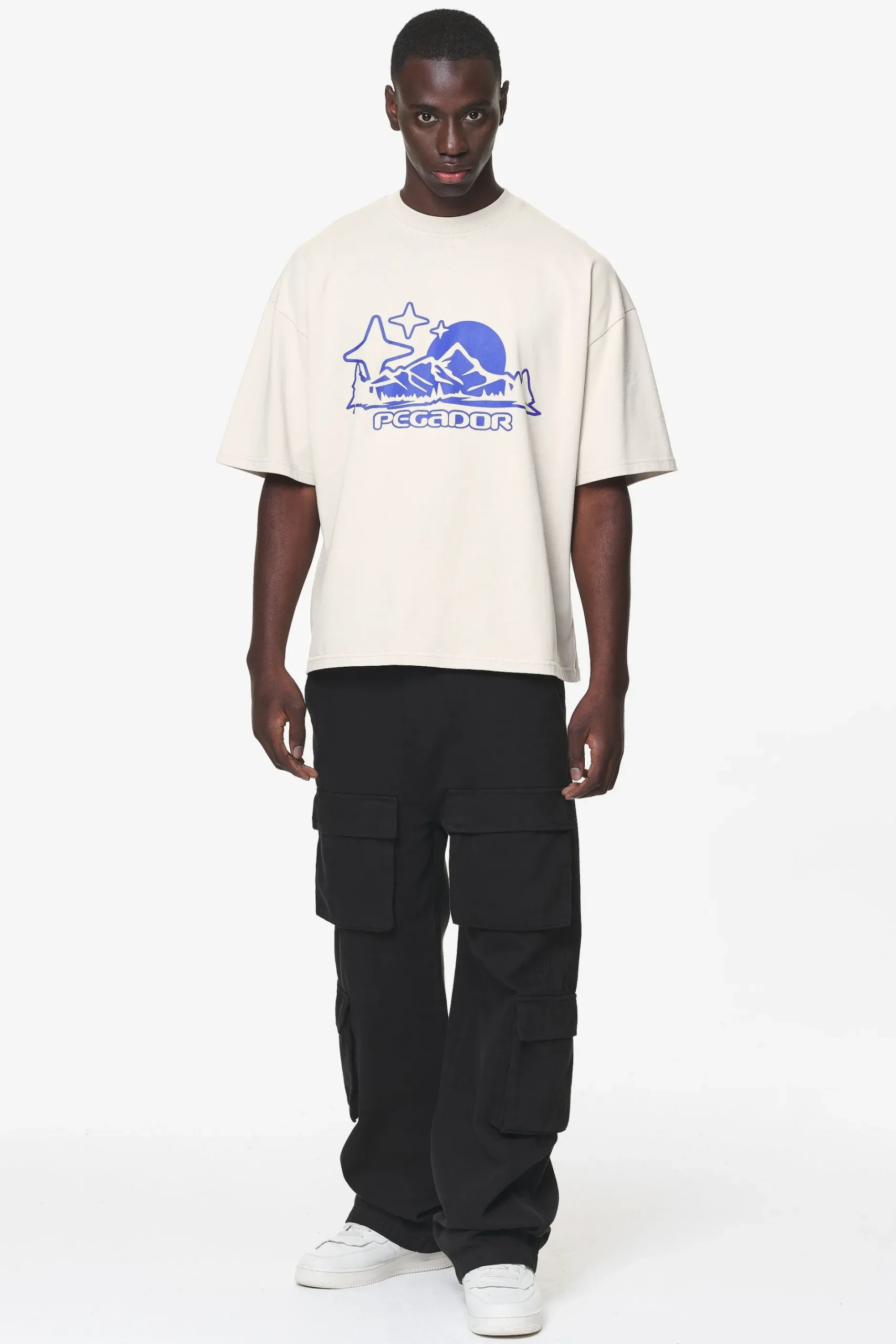 Pegador Tees|Pansy Boxy Tee Washed Dust Cream