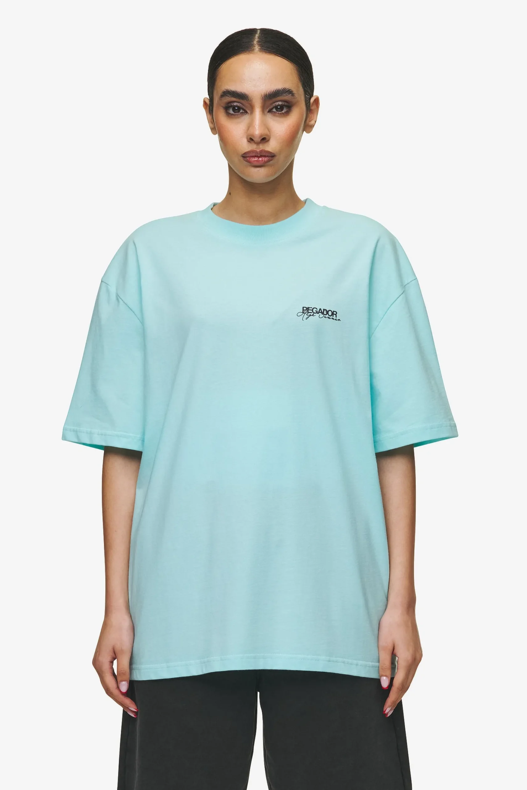 Pegador Tees|Patino Oversized Tee Washed sky blue