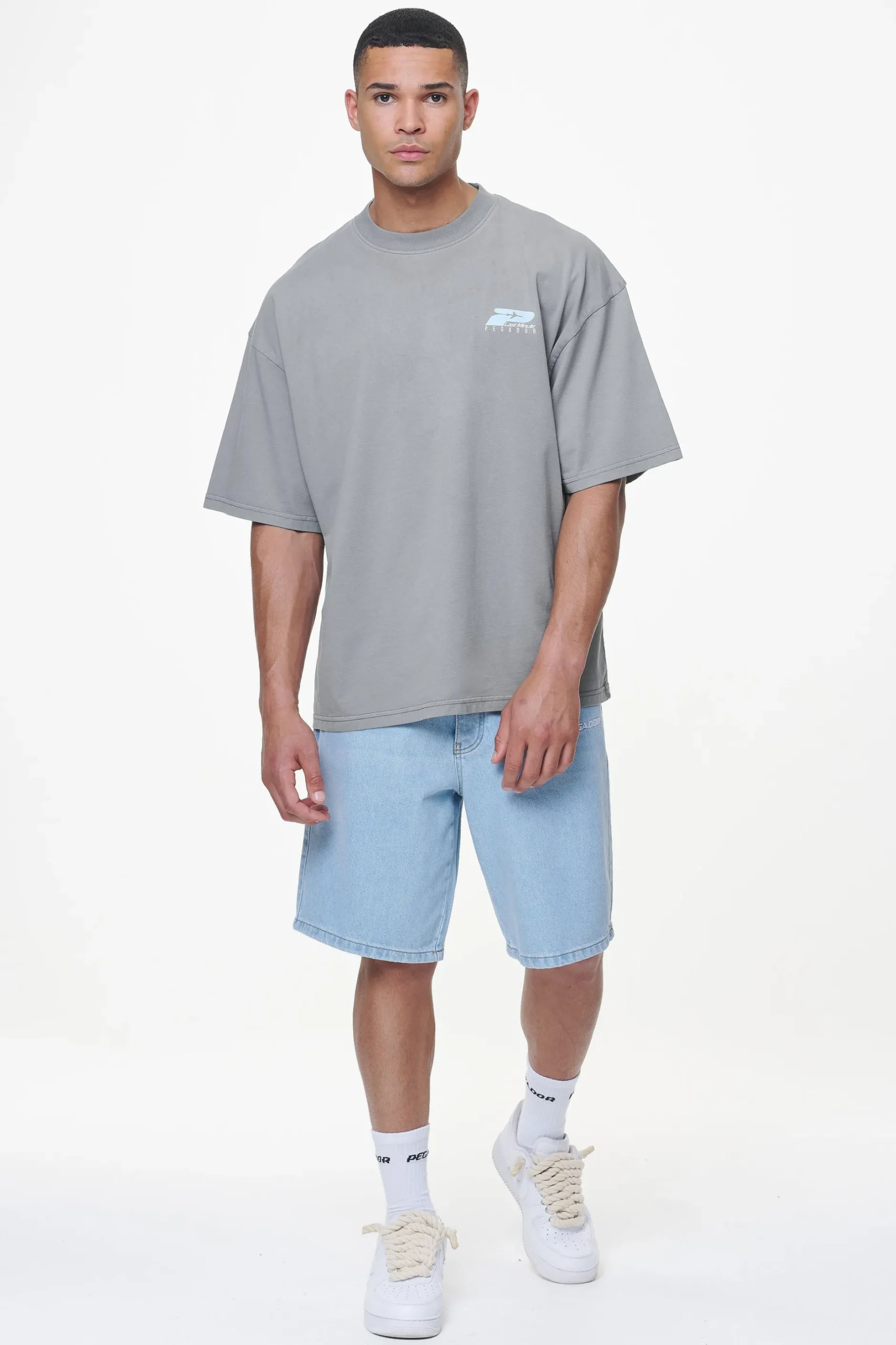 Pegador Tees|Pearce Boxy Tee Heavy Washed Cool Grey