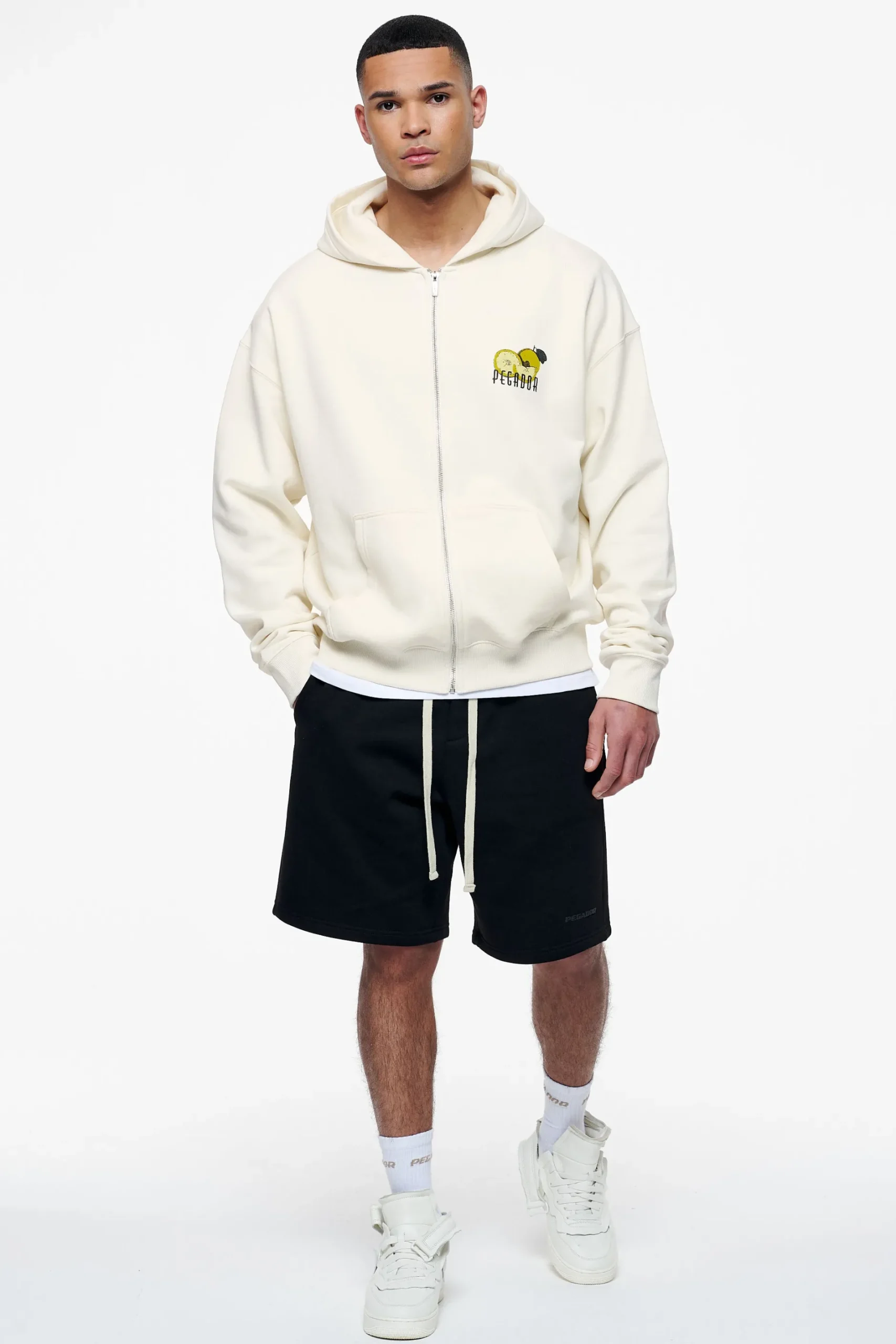 Pegador Hoodies|Zip Hoodies|Plaxton Oversized Sweat Jacket Vintage Washed Unbleached