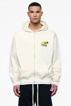 Pegador Hoodies|Zip Hoodies|Plaxton Oversized Sweat Jacket Vintage Washed Unbleached