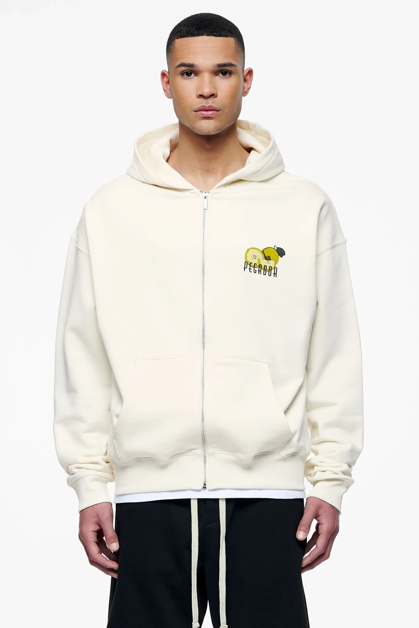 Pegador Hoodies|Zip Hoodies|Plaxton Oversized Sweat Jacket Vintage Washed Unbleached