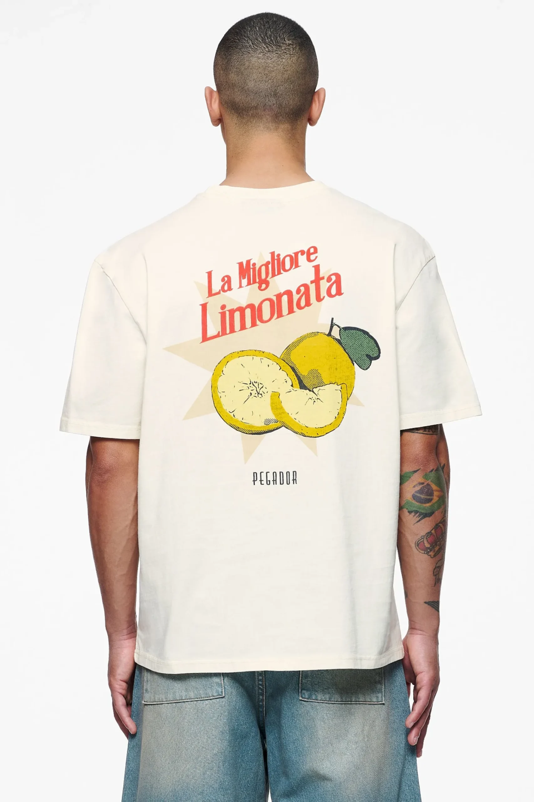 Pegador Tees|Plaxton Oversized Tee Vintage Washed Unbleached