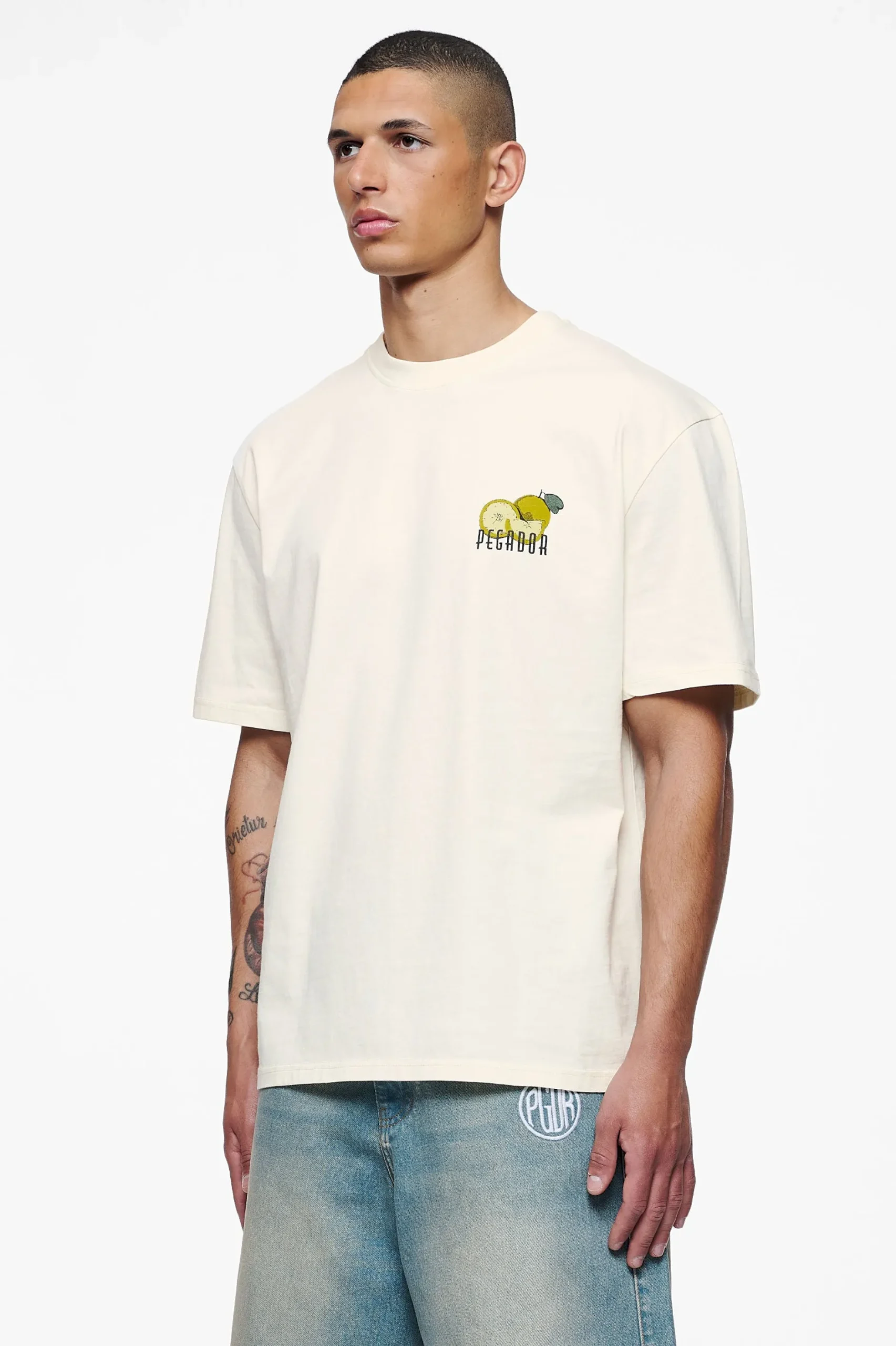 Pegador Tees|Plaxton Oversized Tee Vintage Washed Unbleached