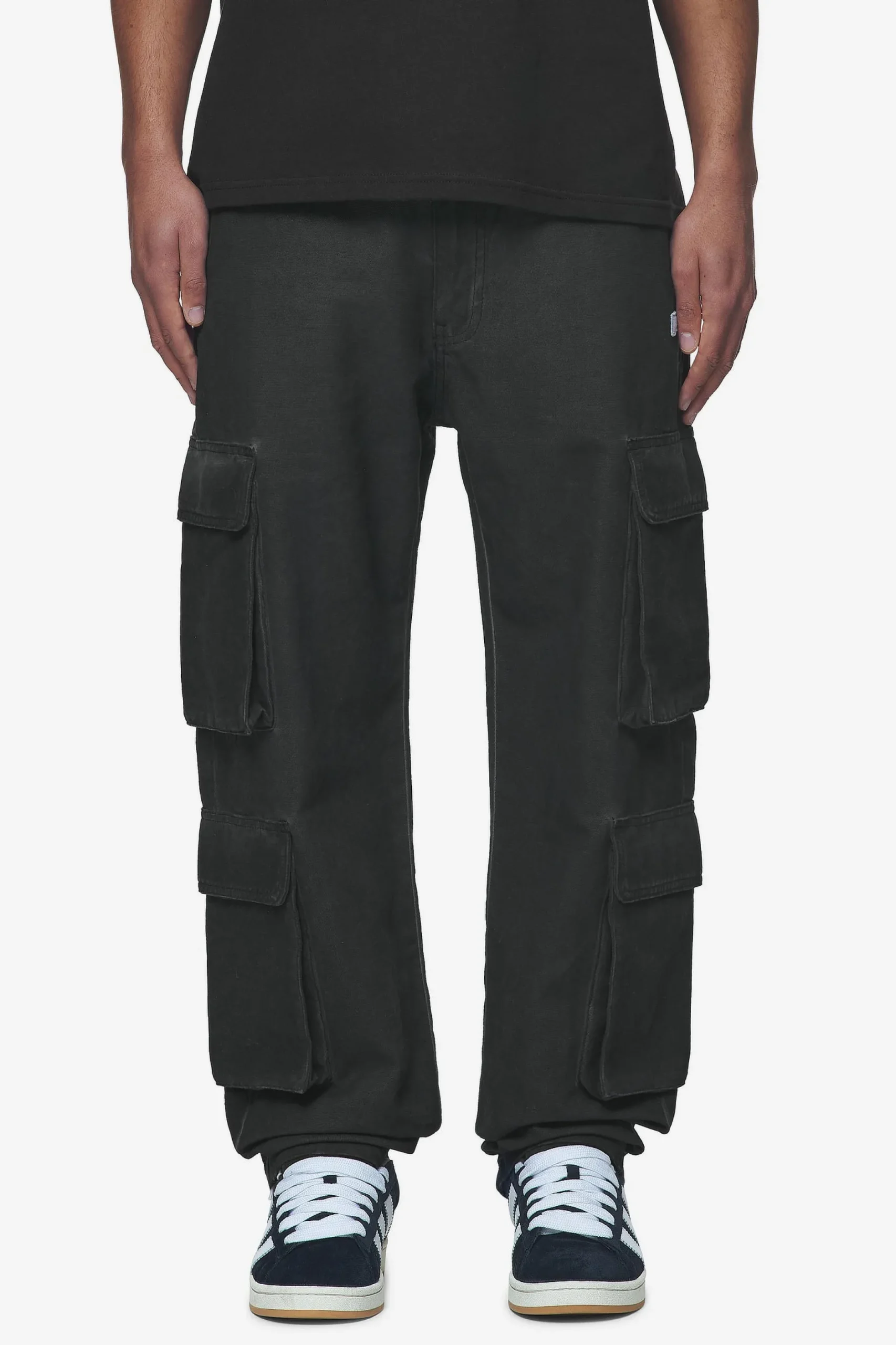 Pegador Jeans|Preto Wide Cargo Pants Dyed Black