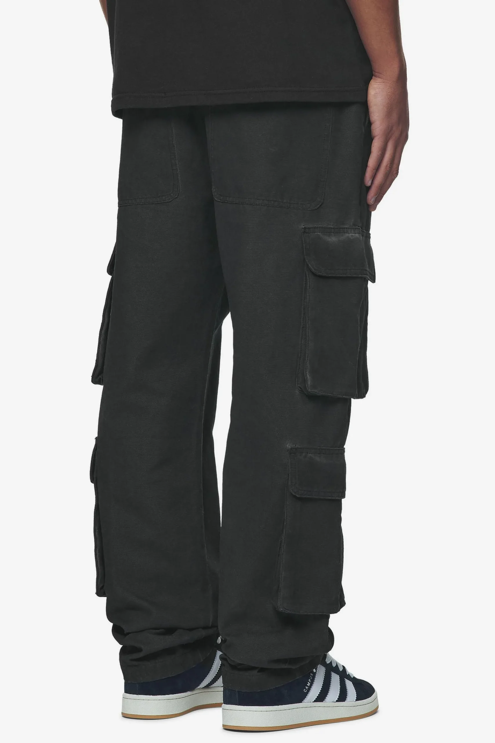 Pegador Jeans|Preto Wide Cargo Pants Dyed Black