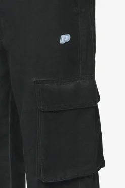 Pegador Jeans|Preto Wide Cargo Pants Dyed Black