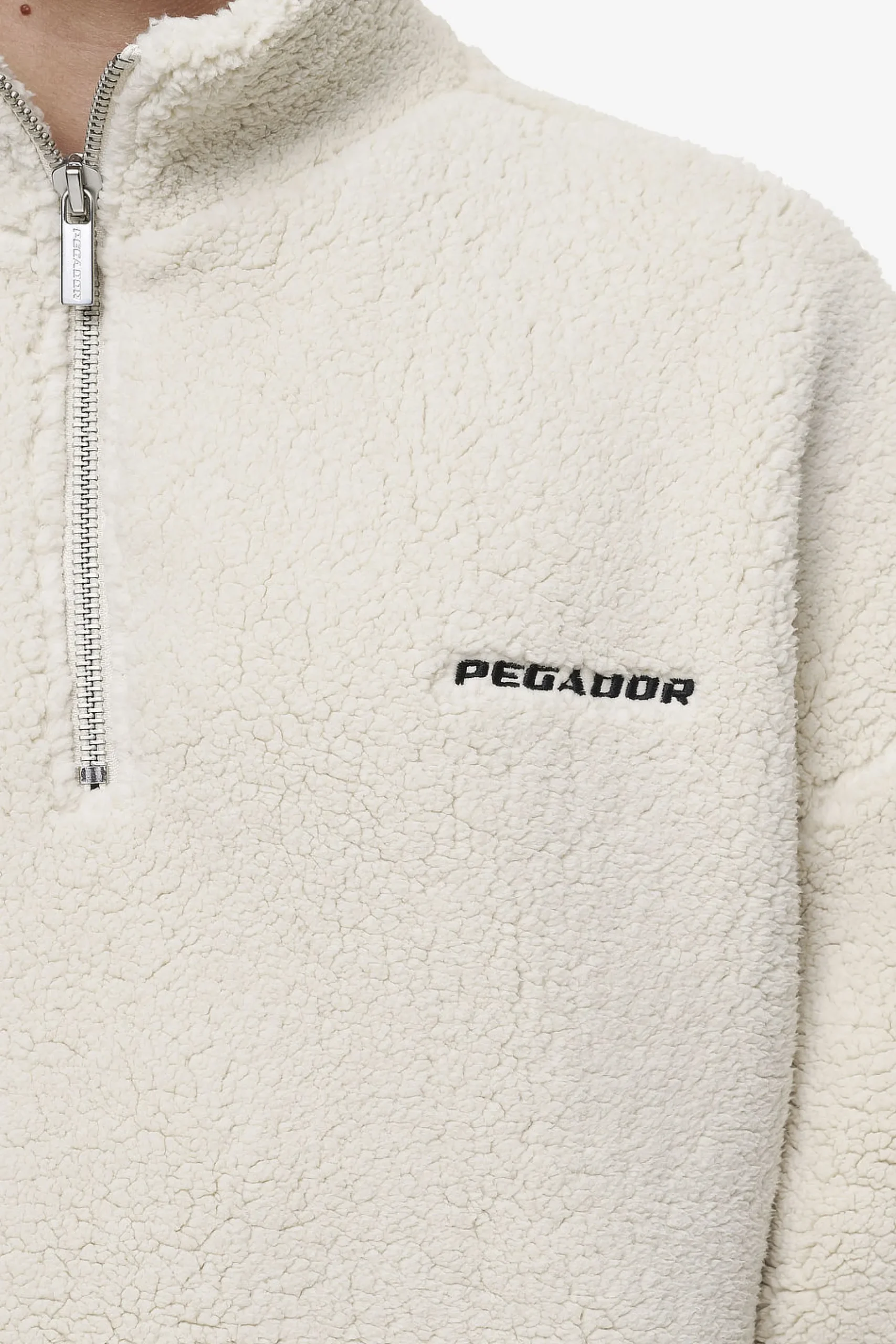 Pegador Sweaters|Puka Teddy Half Zip Sweater Light Beige