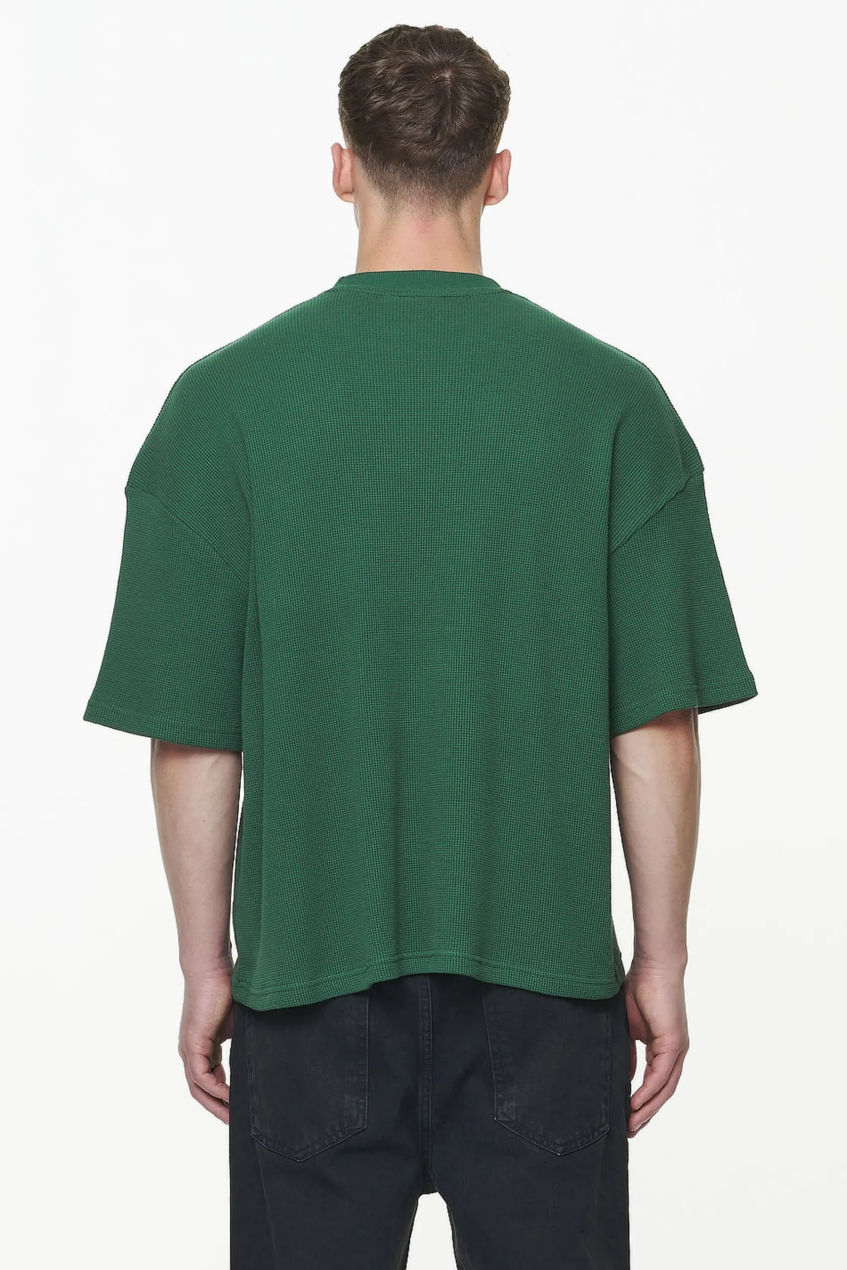 Pegador Tees|Quat Waffle Boxy Tee Vintage Washed British Green