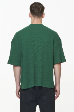Pegador Tees|Quat Waffle Boxy Tee Vintage Washed British Green
