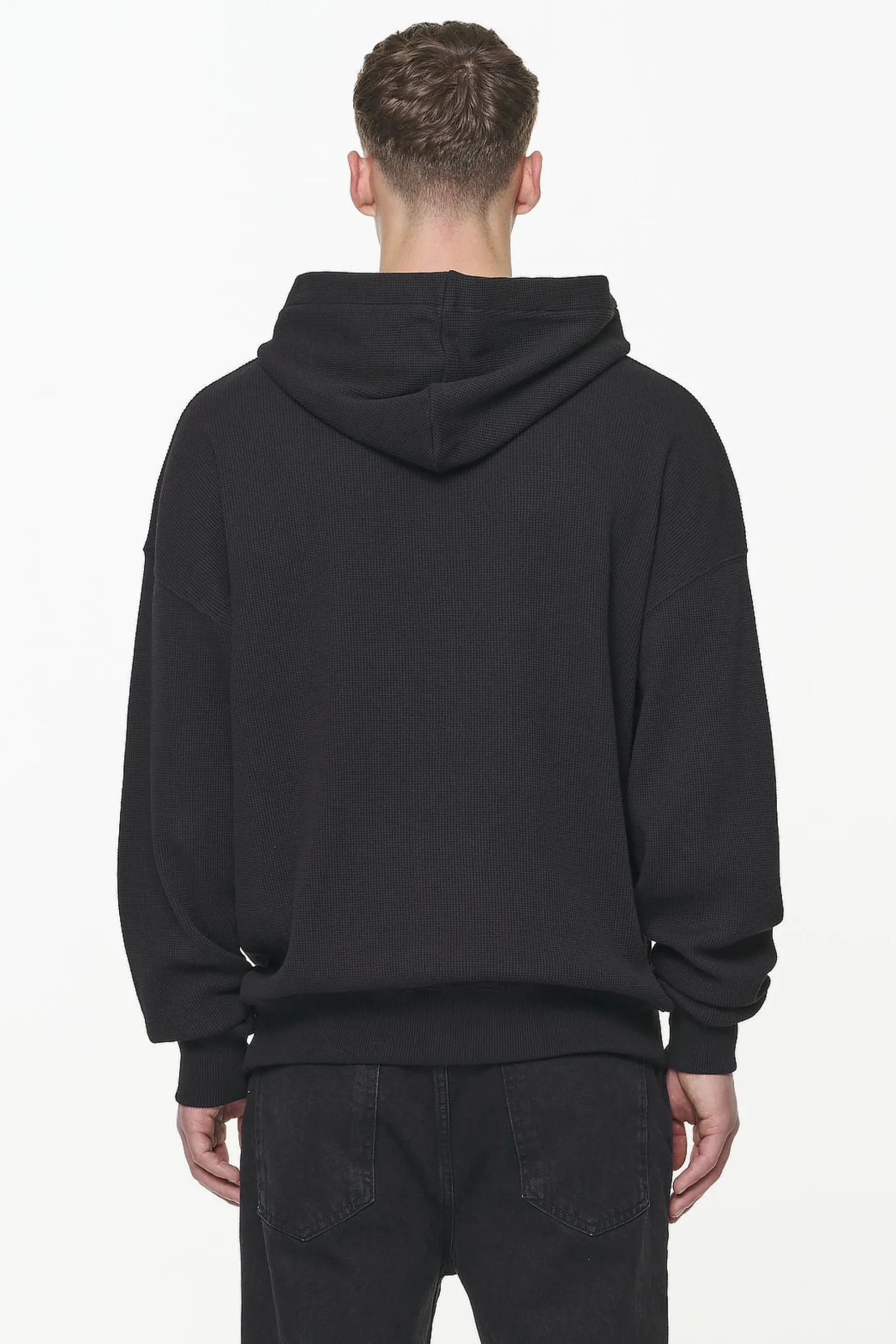 Pegador Hoodies|Quat Waffle Oversized Hoodie Vintage Washed Onyx Black