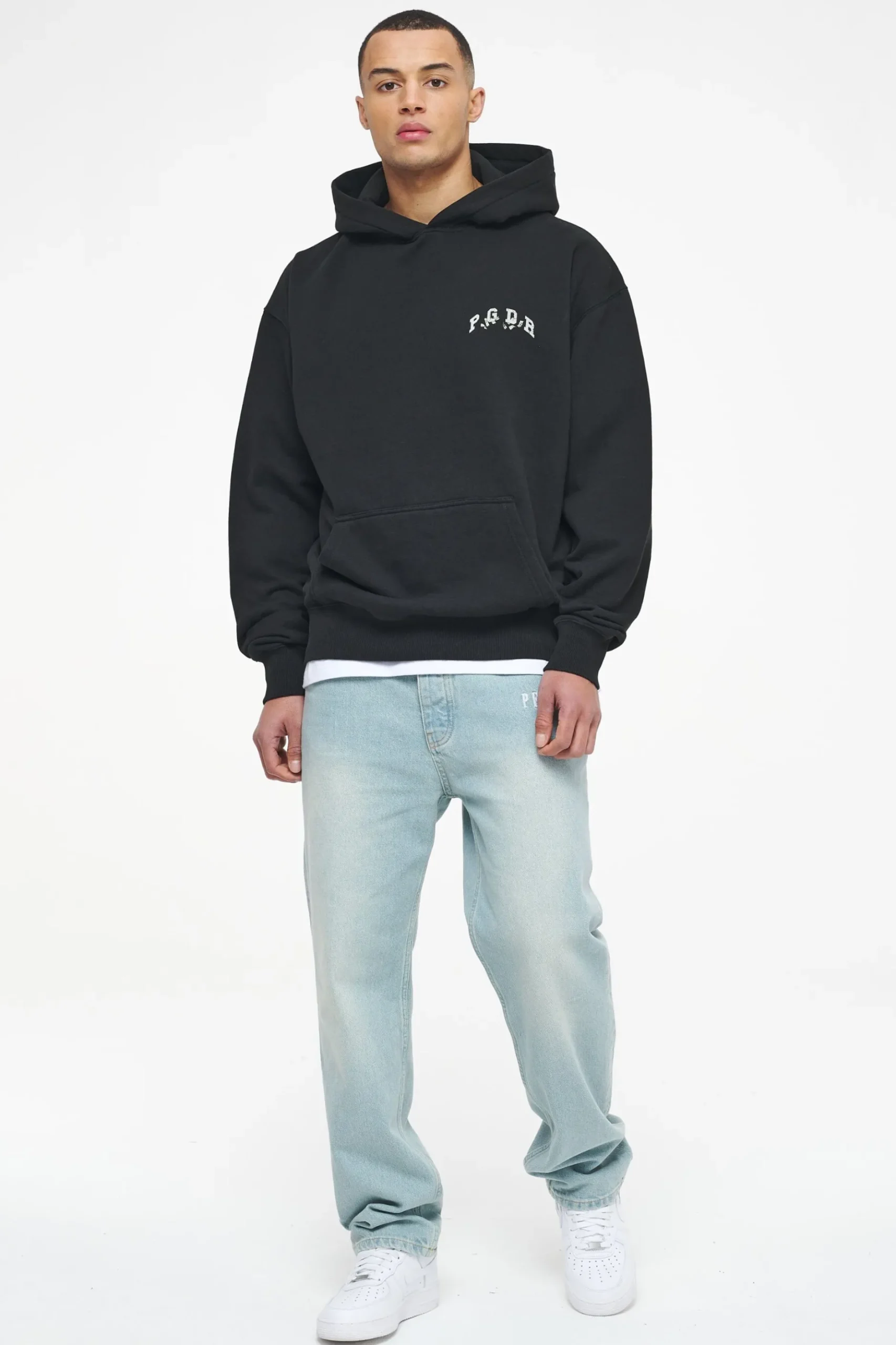 Pegador Hoodies|Reid Oversized Hoodie Vintage Washed Black Ink