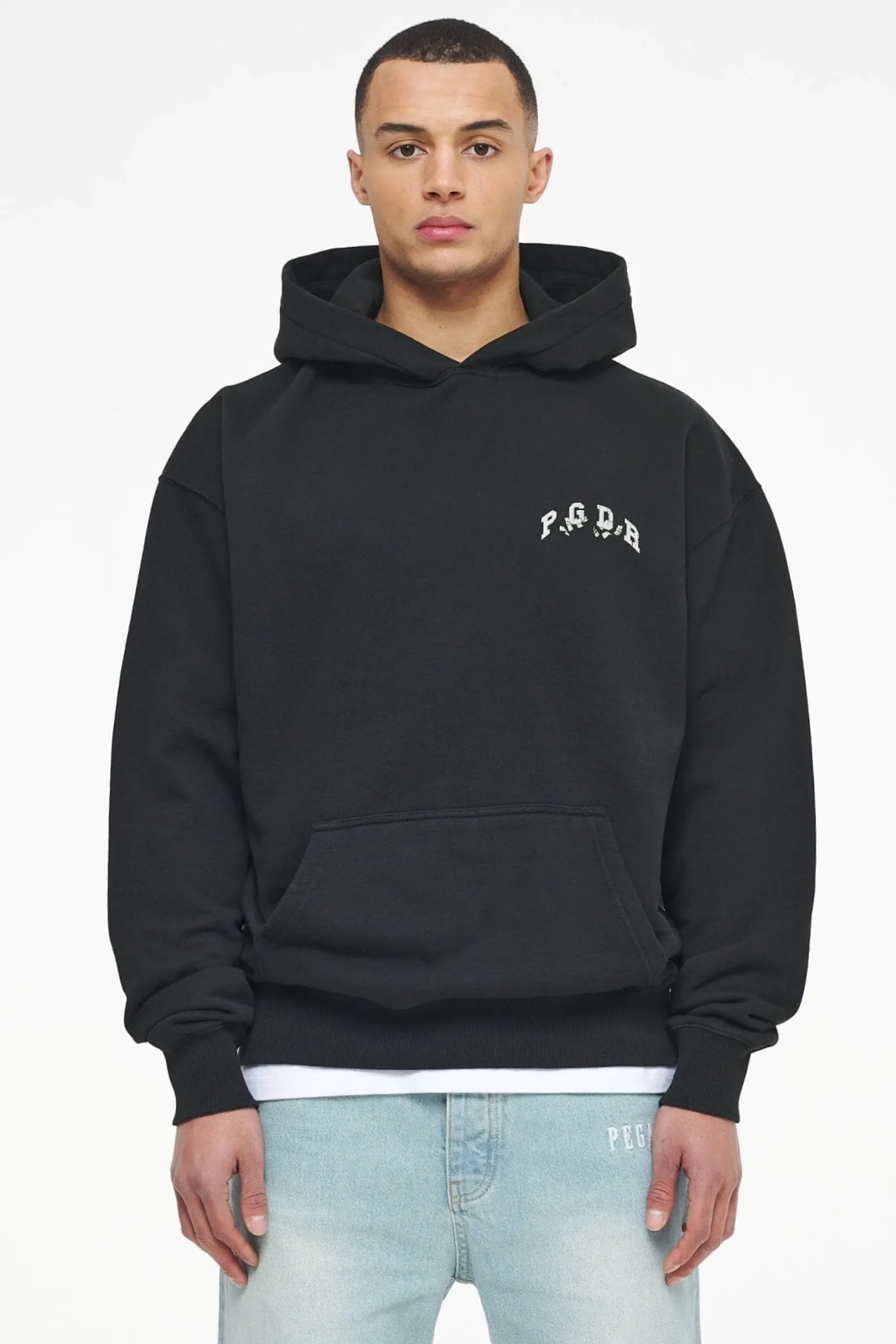 Pegador Hoodies|Reid Oversized Hoodie Vintage Washed Black Ink